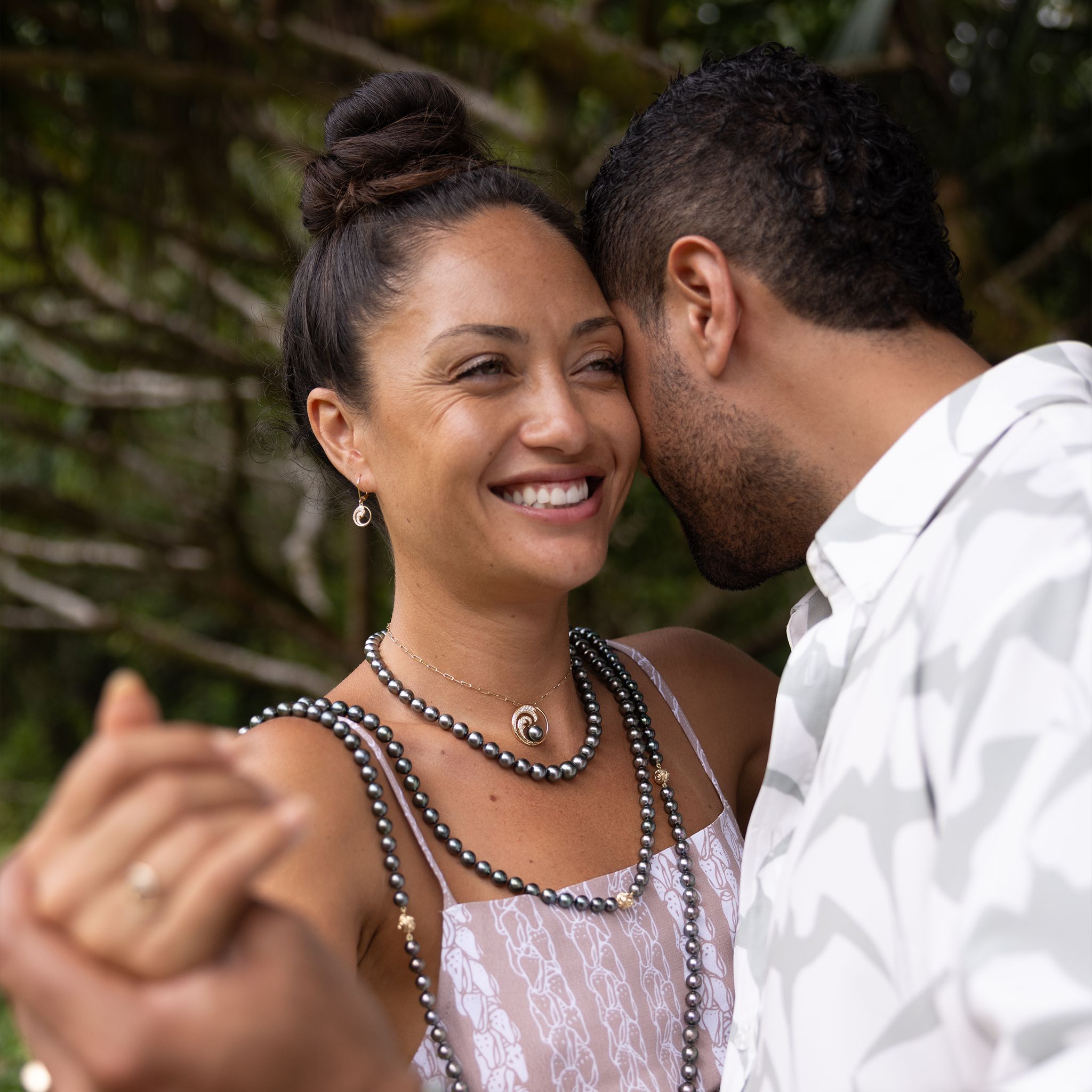 ナルタヒチアンブラックパールペンダントダイヤモンド - 24mm