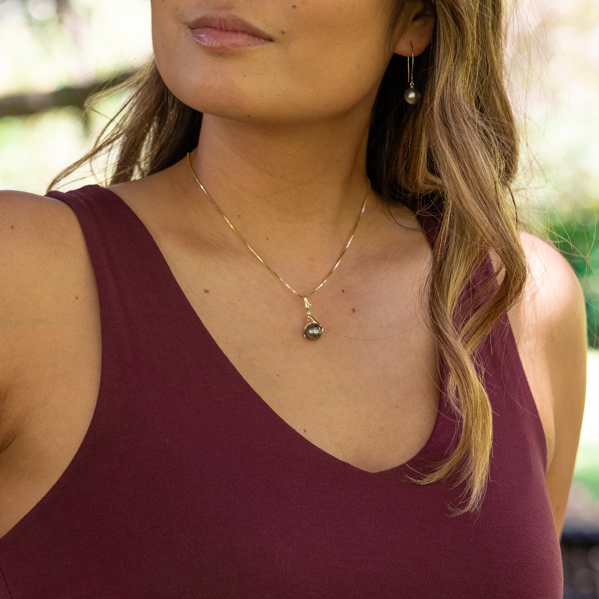 Heritage Tahitian Pearl Pendant in Gold -25mm