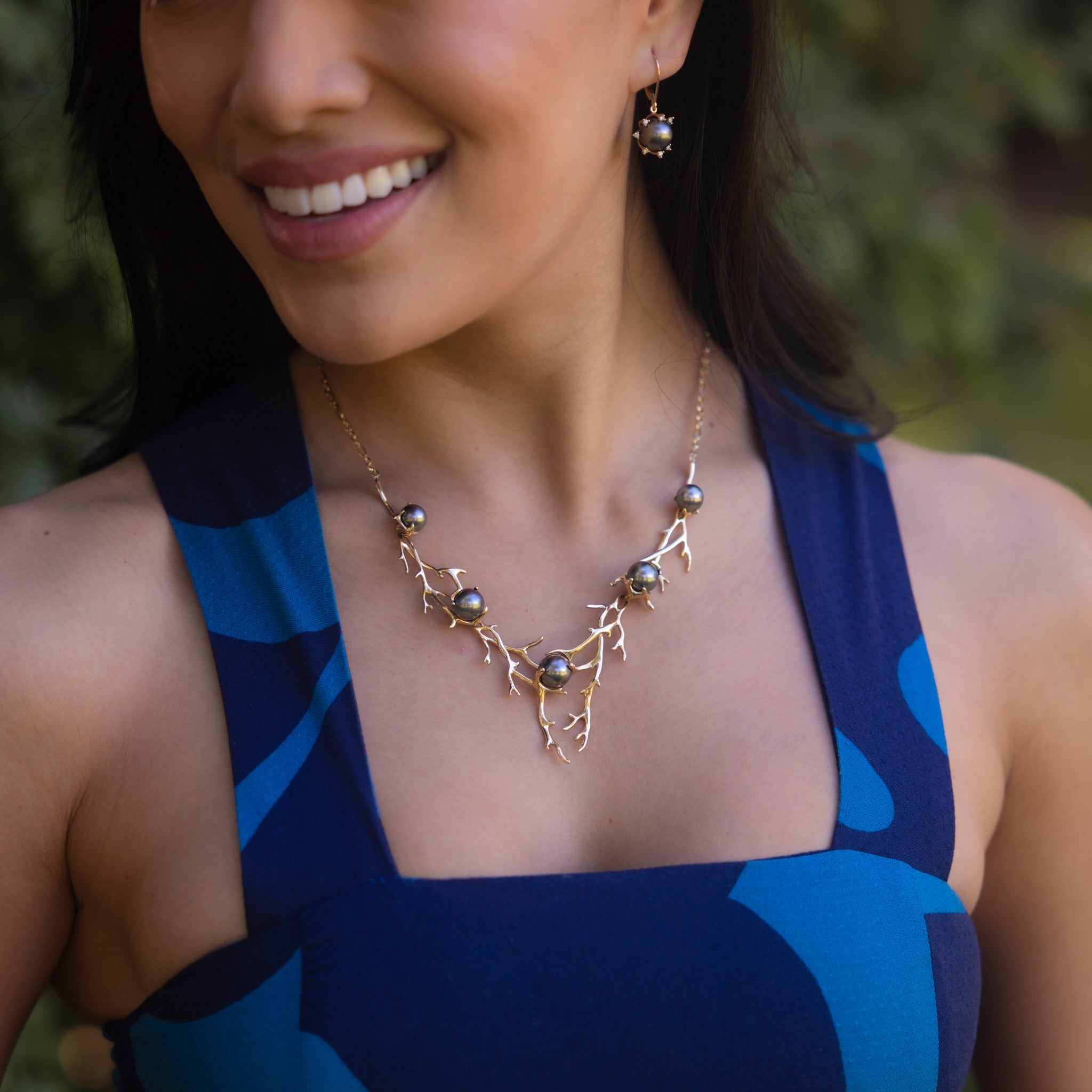 16-18 "調整可能な遺産タヒチアンパールネックレスの金