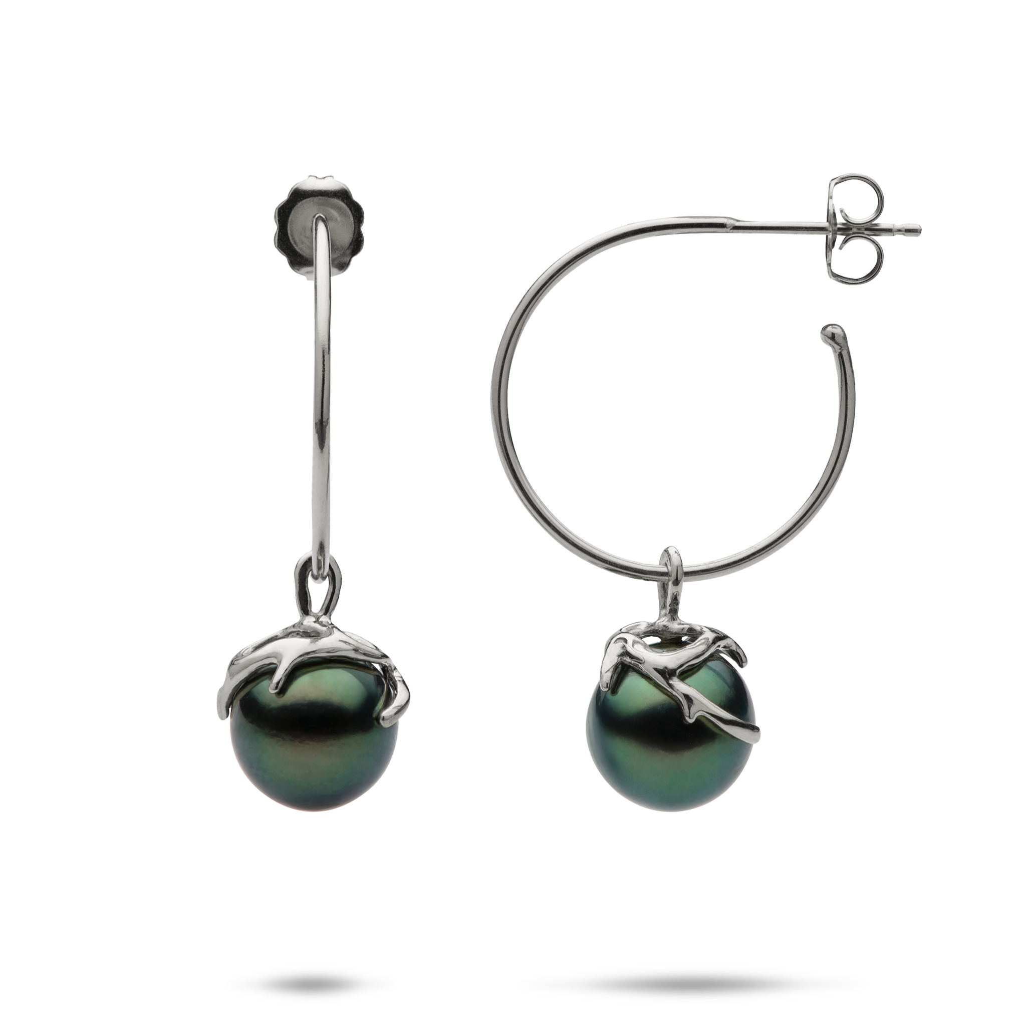 Heritage Tahitian Pearl Earrings in White Gold