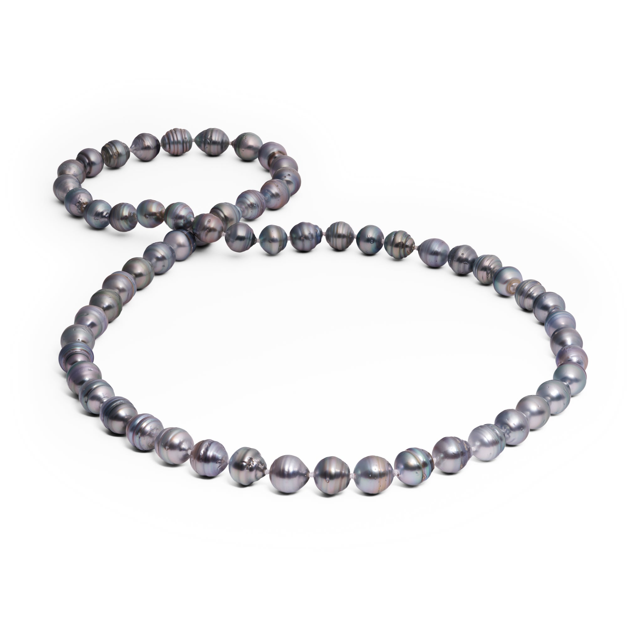 30" Circle Tahitian Black Pearl Strand - 10-12mm