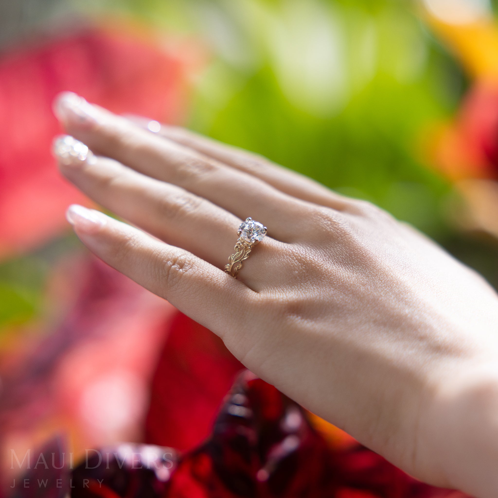 Living Heirloom Solitaire Lab Grown Diamond Engagement Ring in Gold