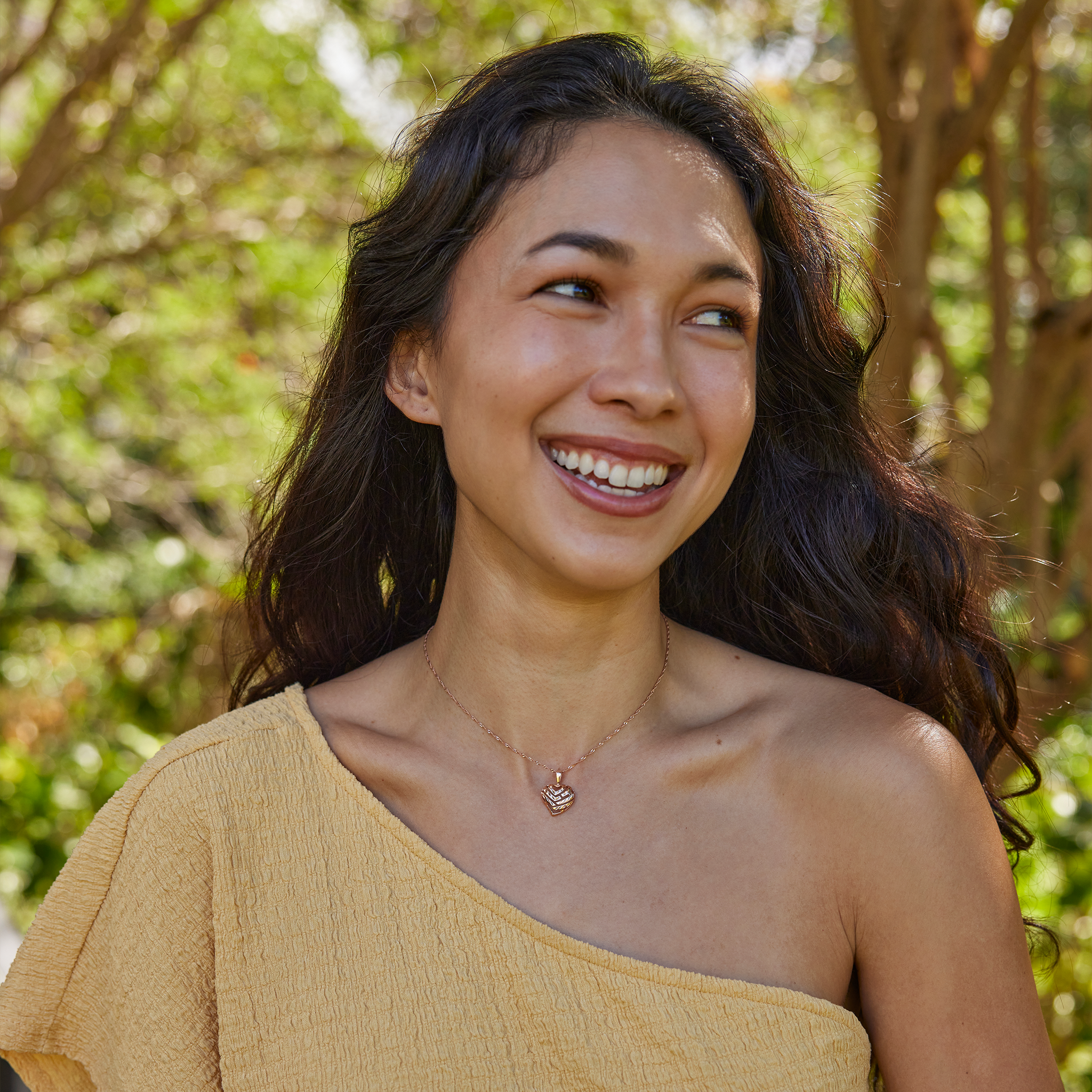 Aloha Heart Pendant in Rose Gold - 15mm