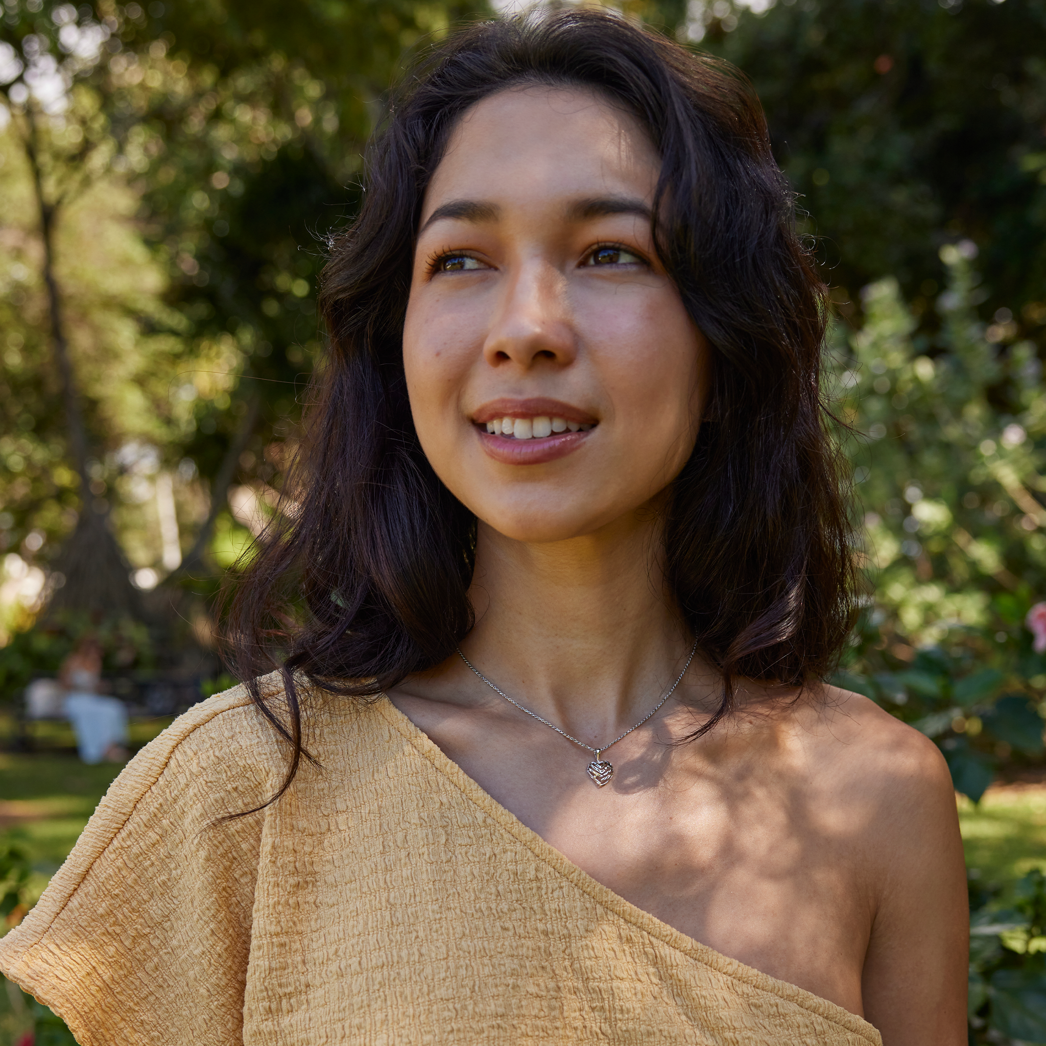 Aloha Heart Pendant in White Gold - 12mm