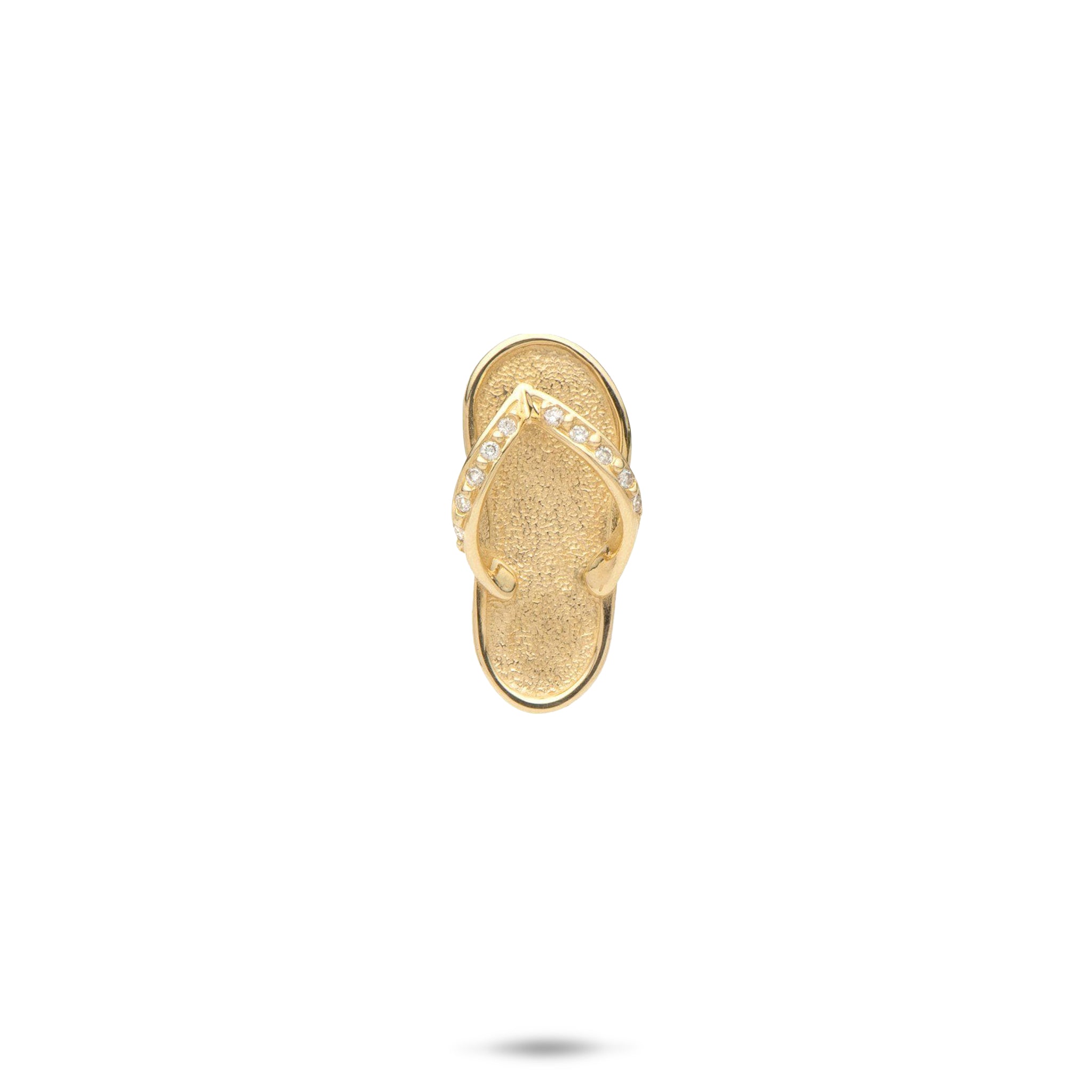 Slipper Pendant in Gold with Diamonds - 18mm