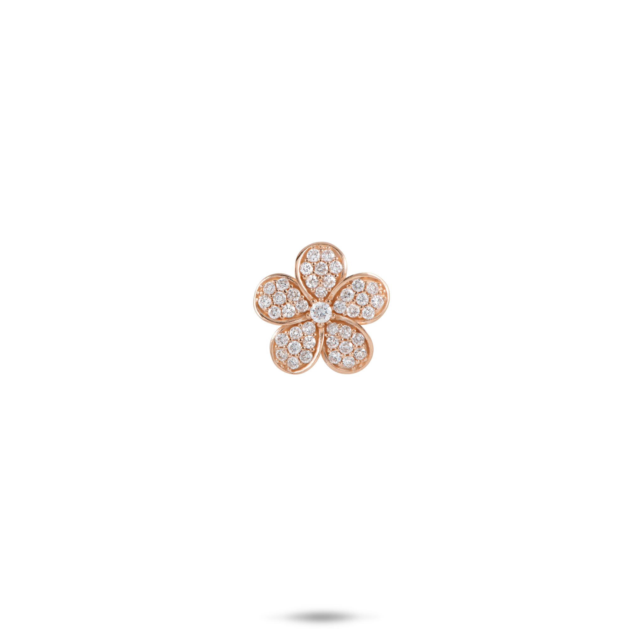 Plumeria Pendant in Rose Gold with Diamonds - 11mm