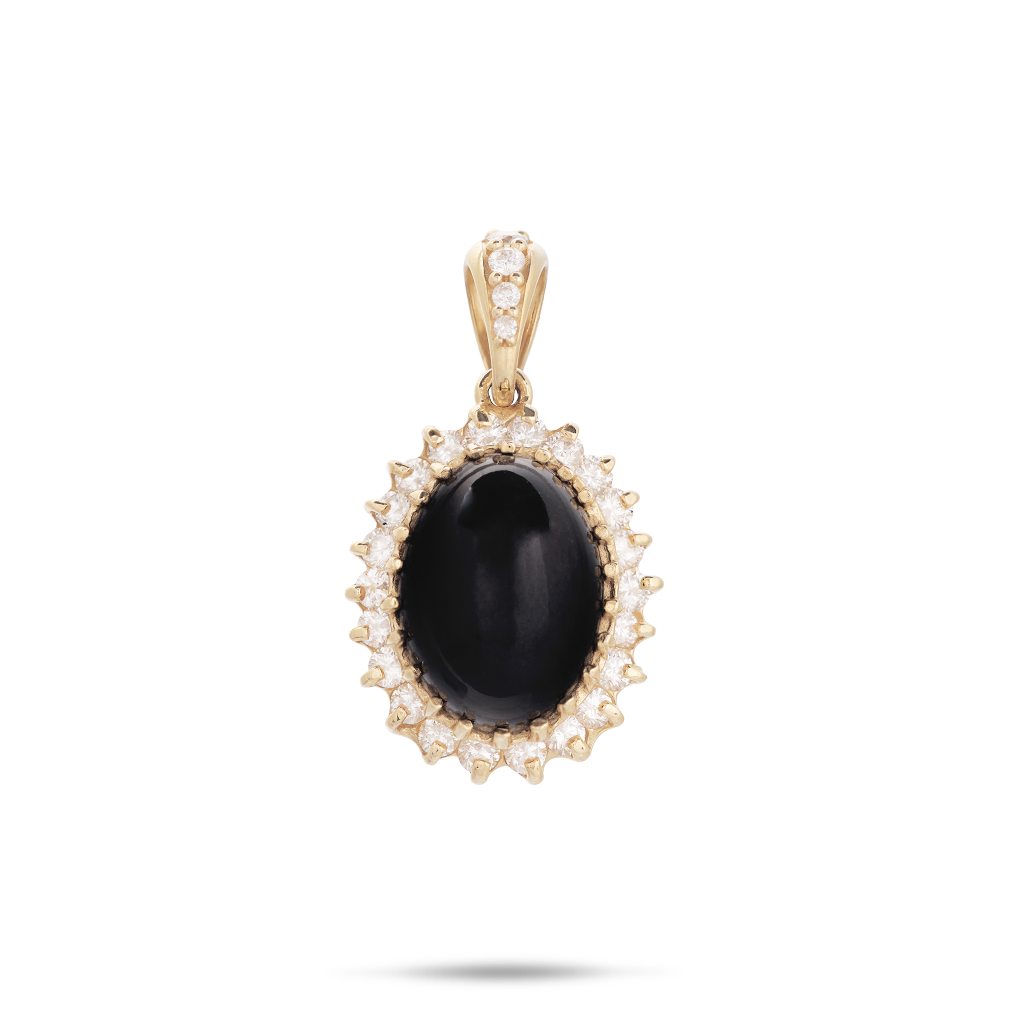 Princess Ka'iulani Black Coral Anhänger in Gold mit Diamanten – 14 mm