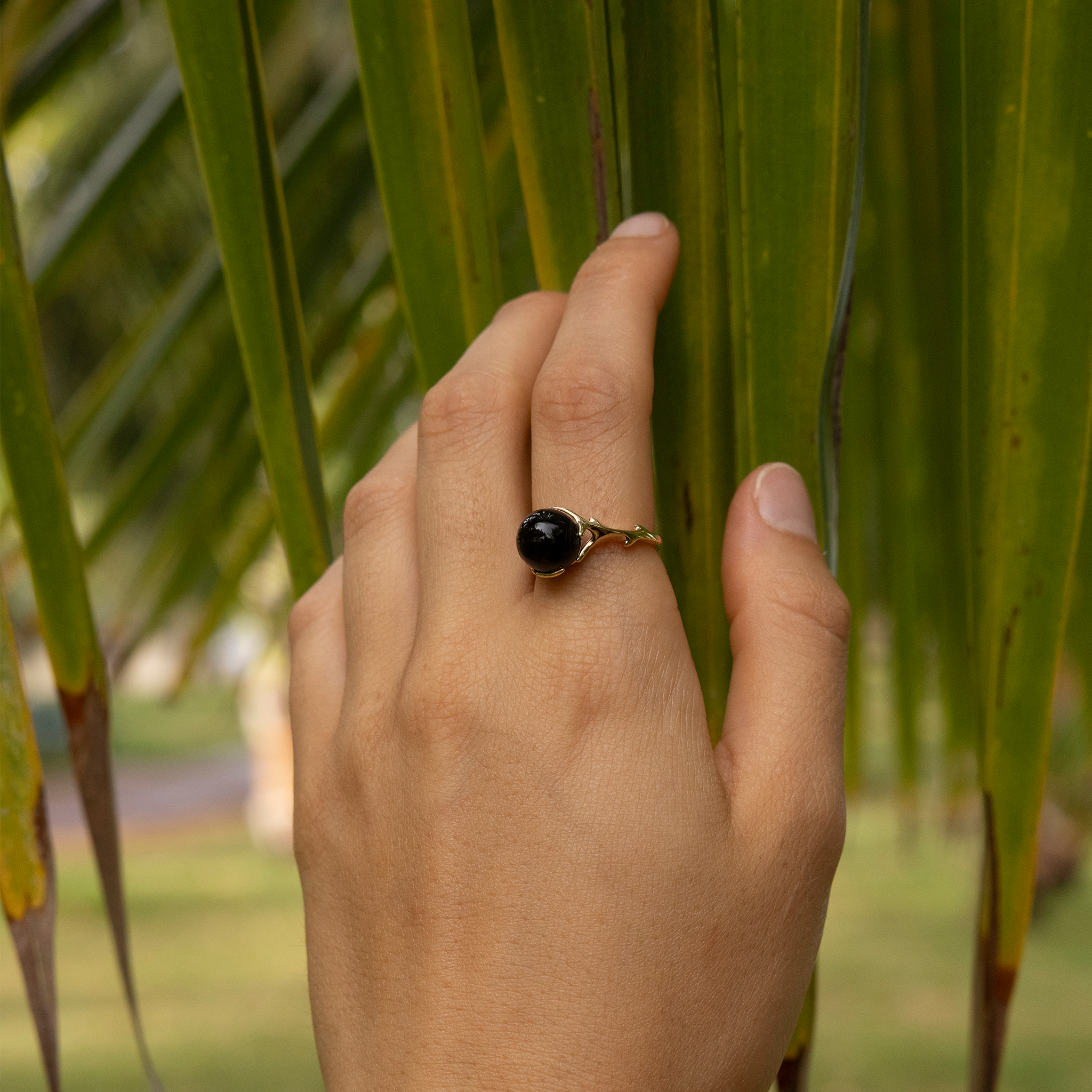 Heritage Black Coral Ring in Gold