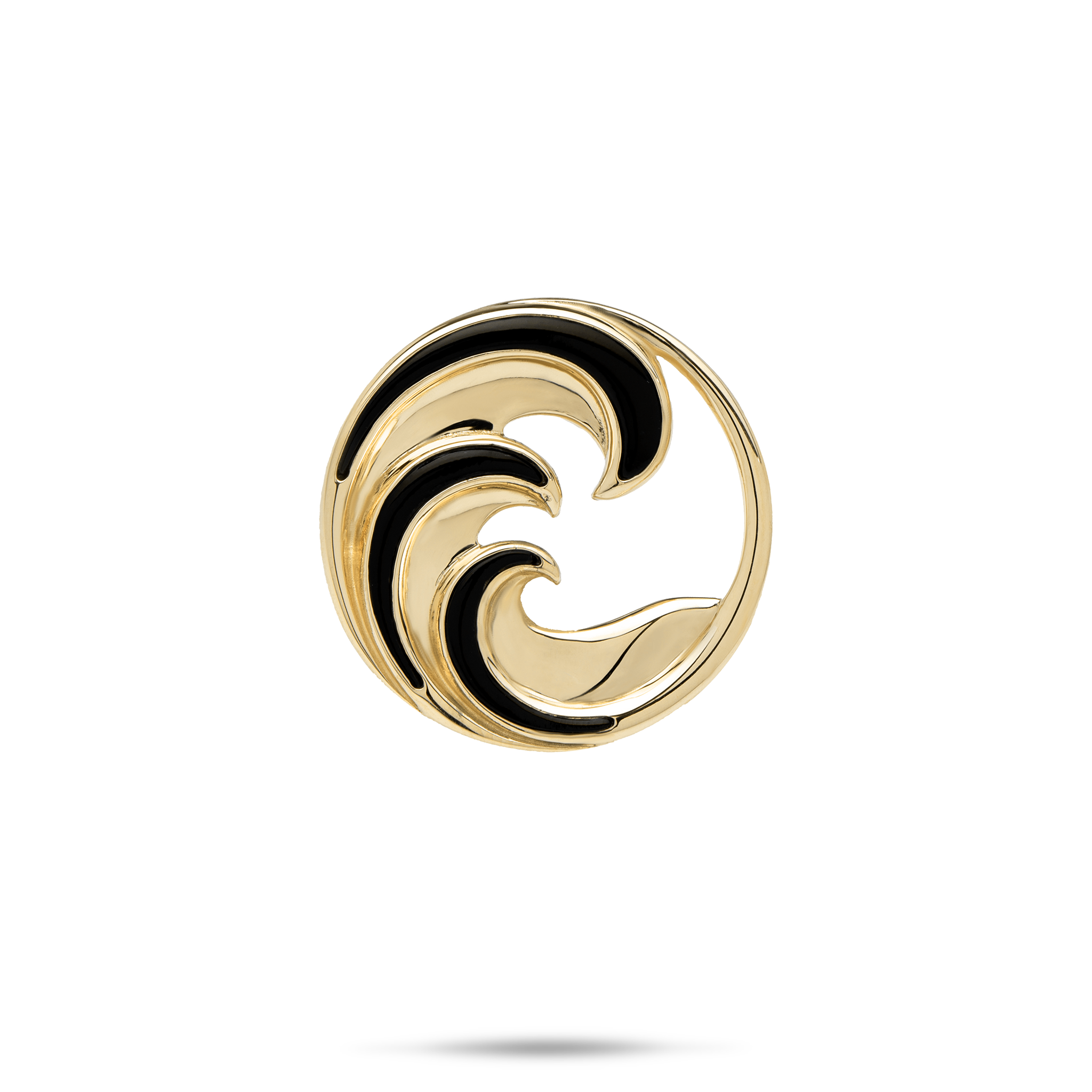 Nalu Black Coral Pendant in Gold - 22mm
