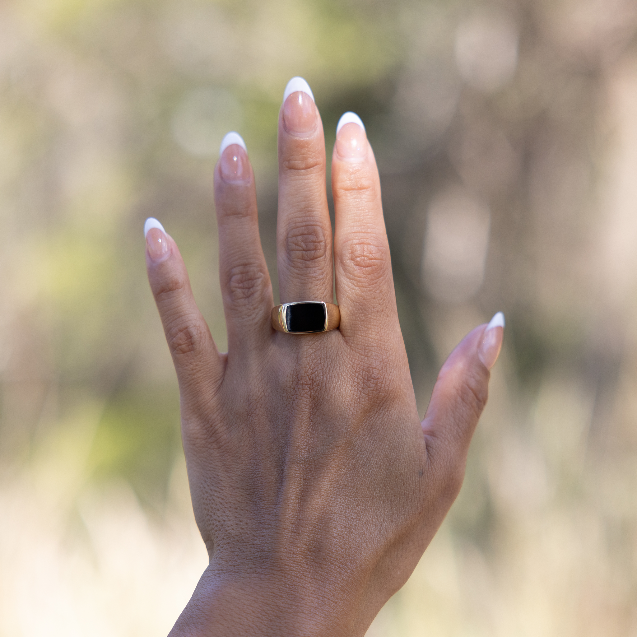 Black Coral Ring in Gold - 12.5mm