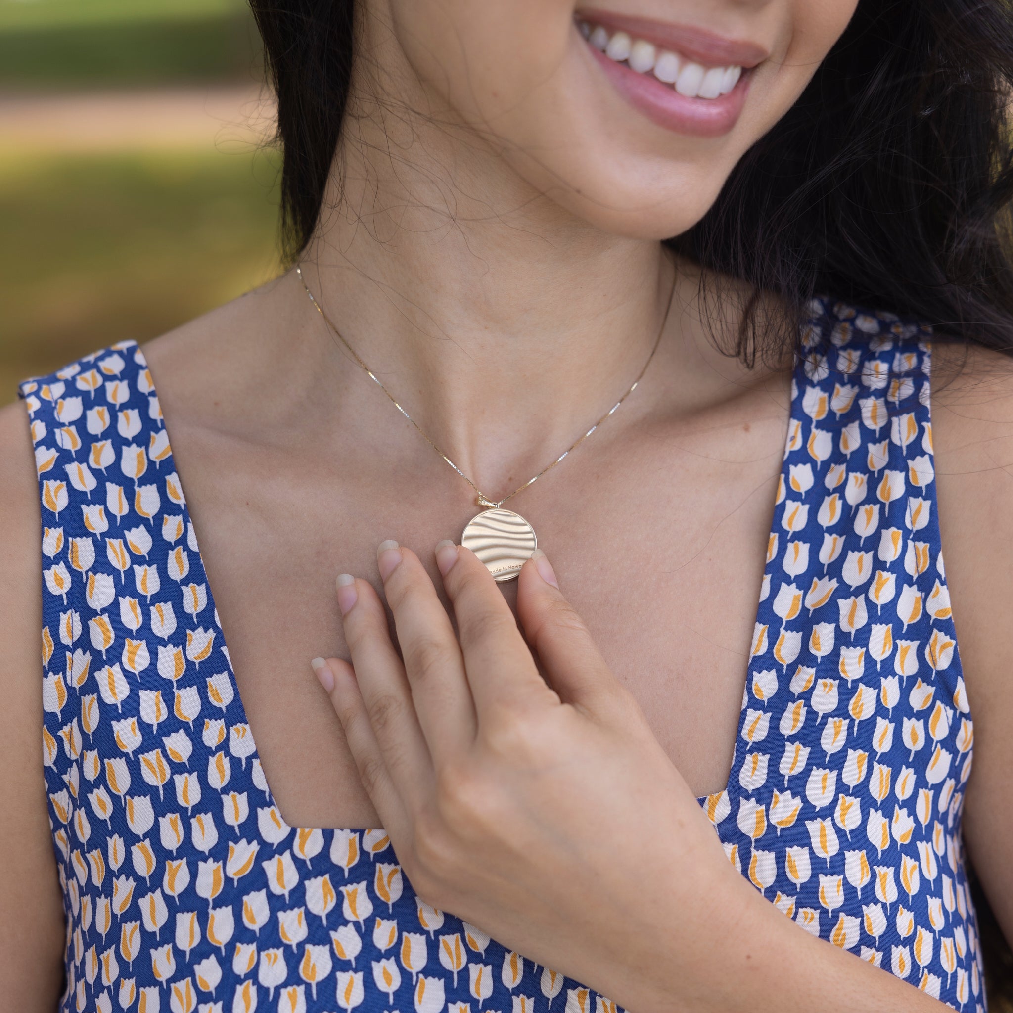 ハワイアン瞬間オーシャンサンドペンダントターコイズターコイズ - 22mm