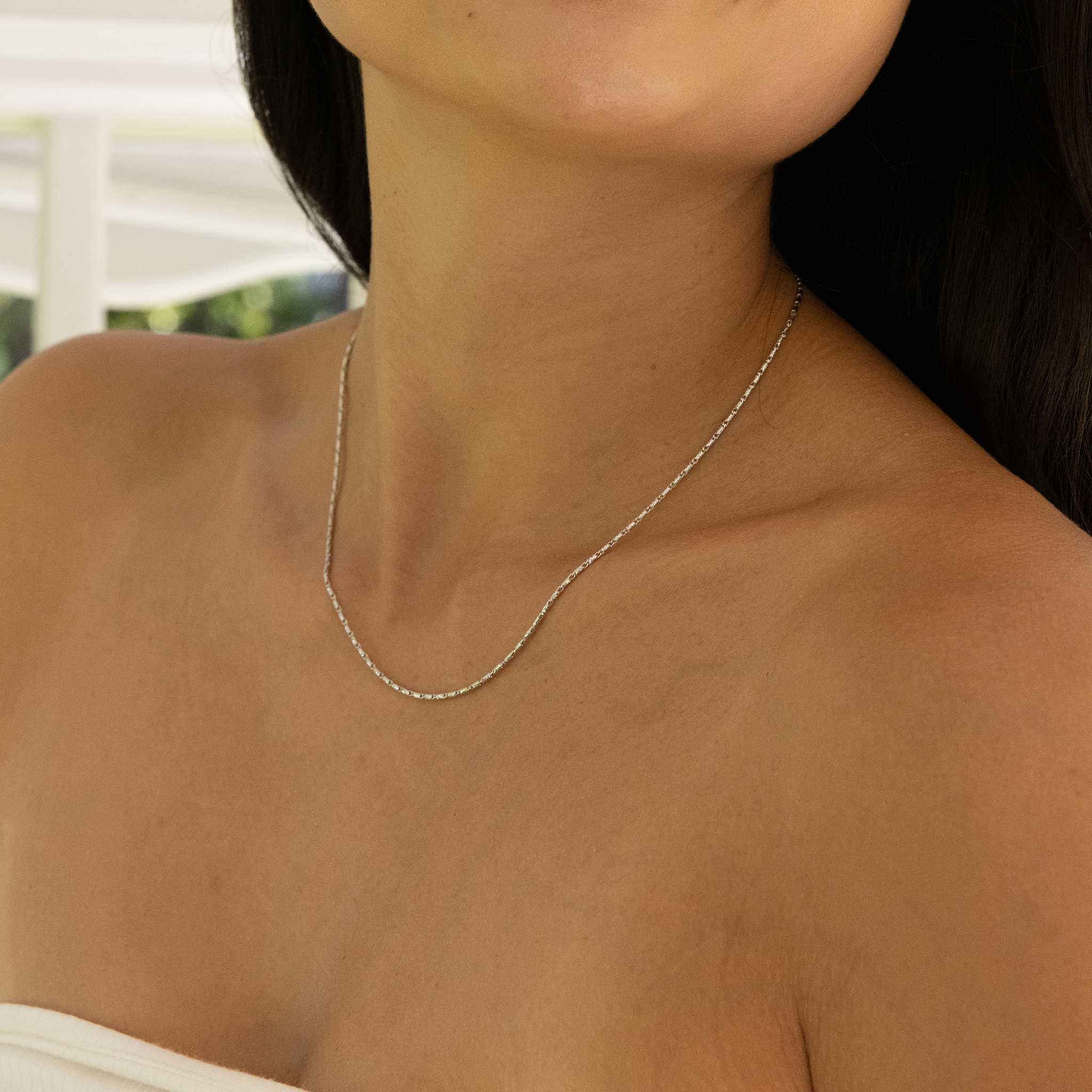 1.4mm Raso Chain in White Gold