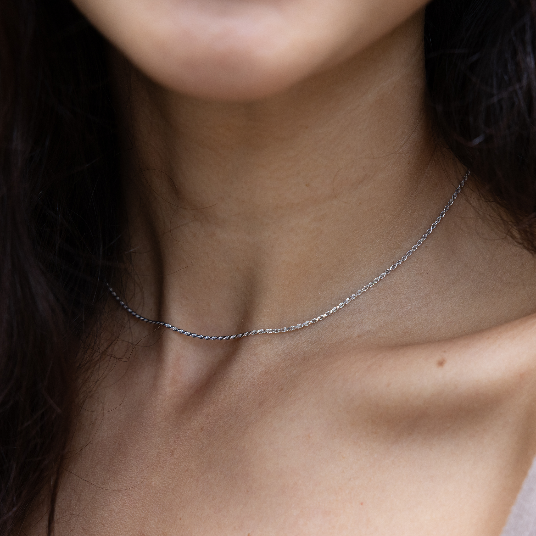 1.2mm Flex Rope Chain in White Gold