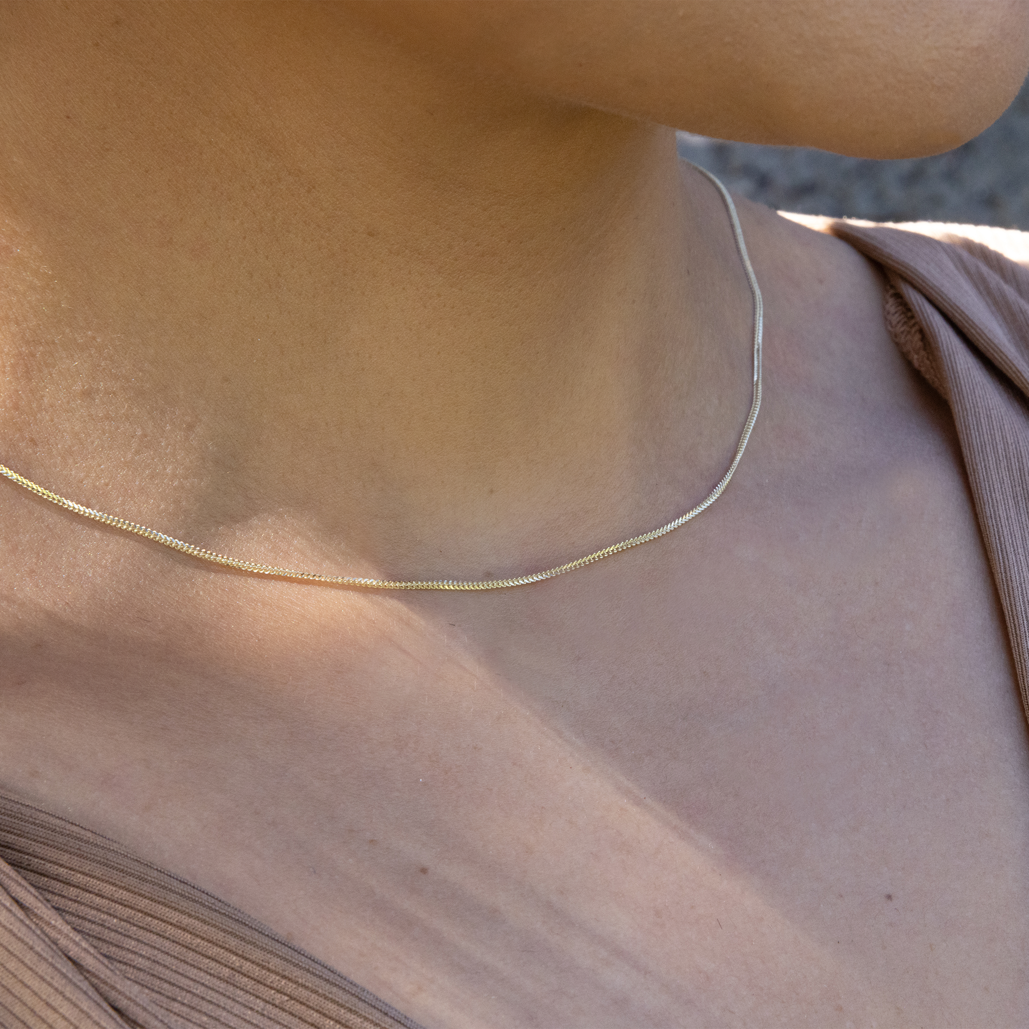 1.2mm Singapore Foxtail Chain in Gold