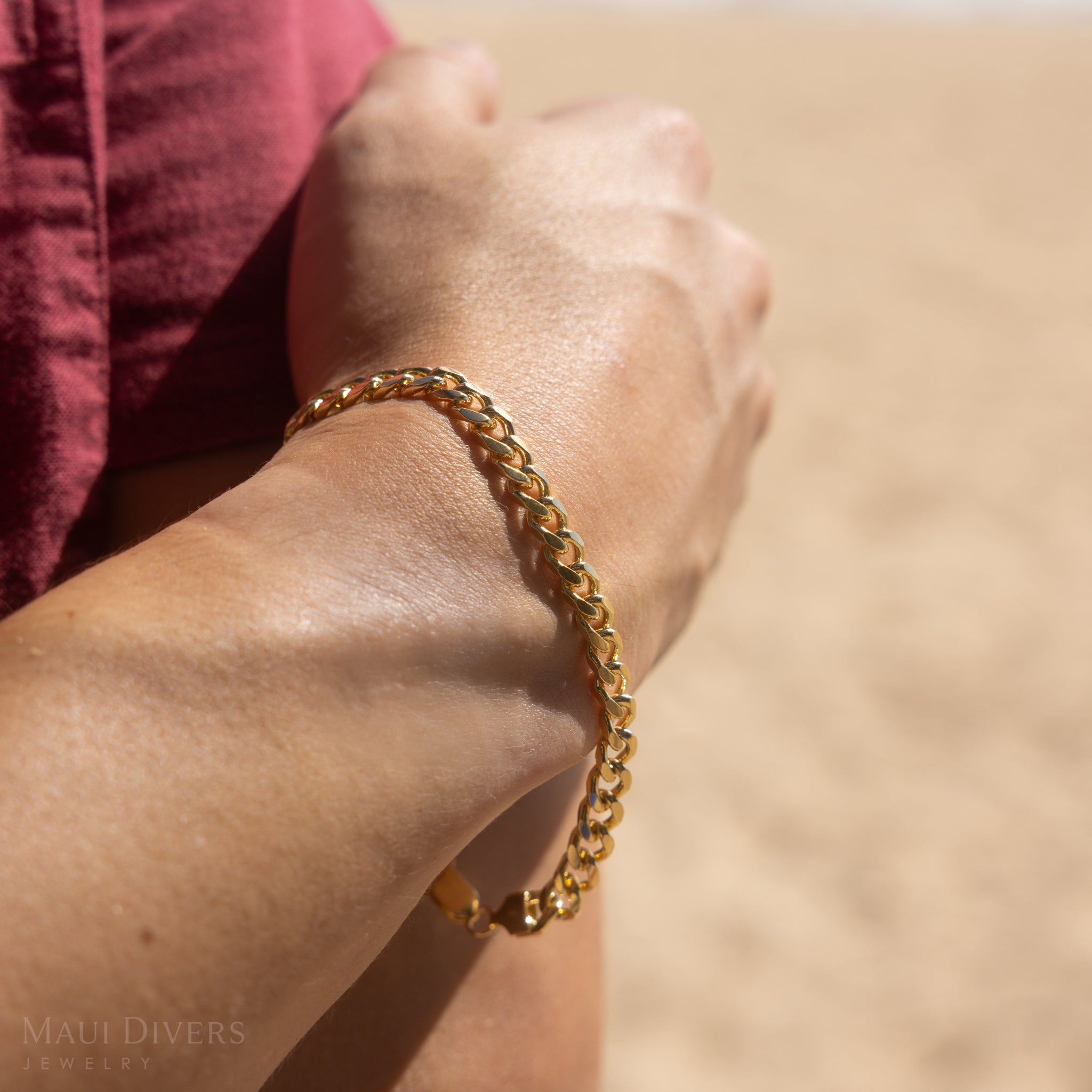 6mm Miami Cuban Bracelet in Gold