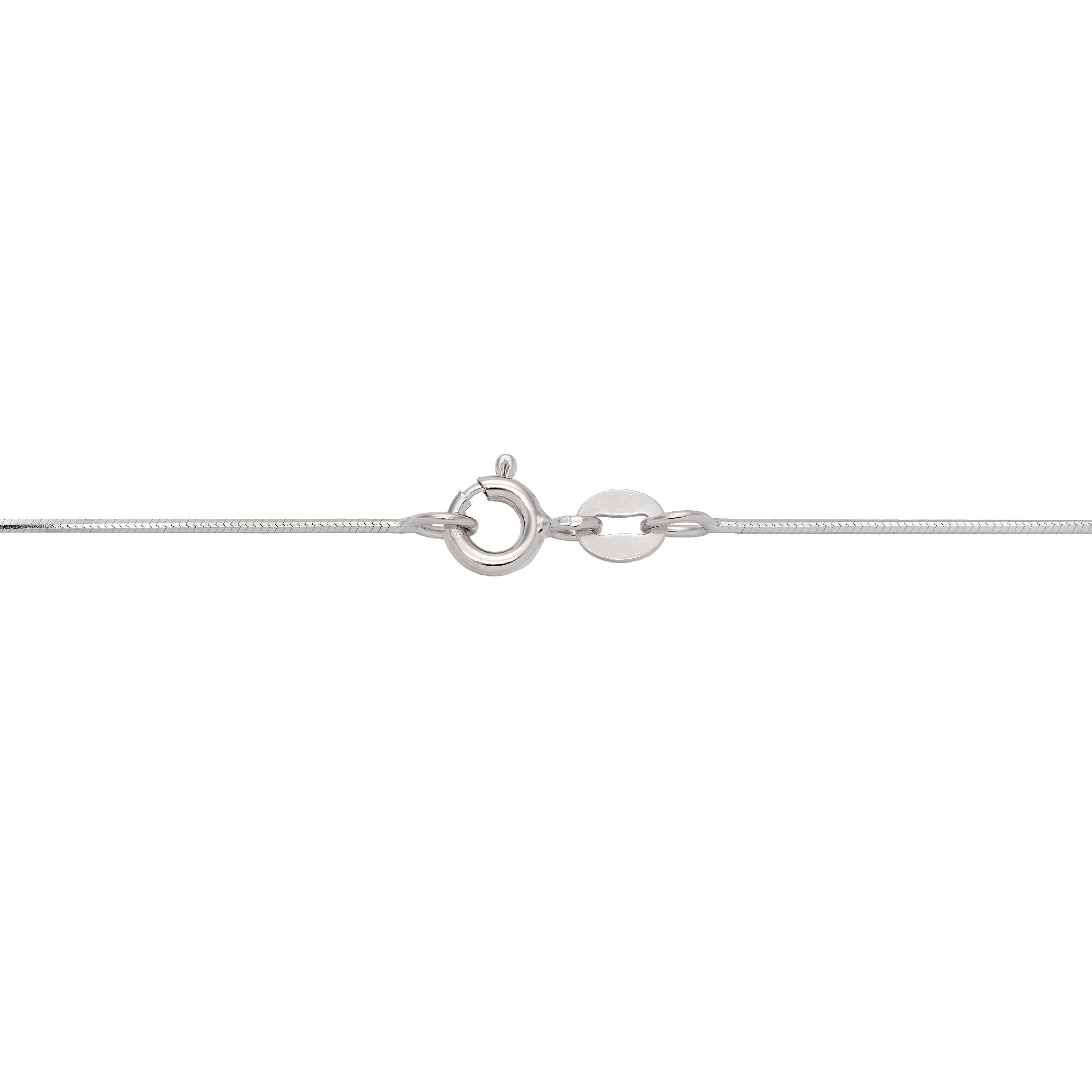1.0mm Snake Chain in Sterling Silver with O-Ring Clasp