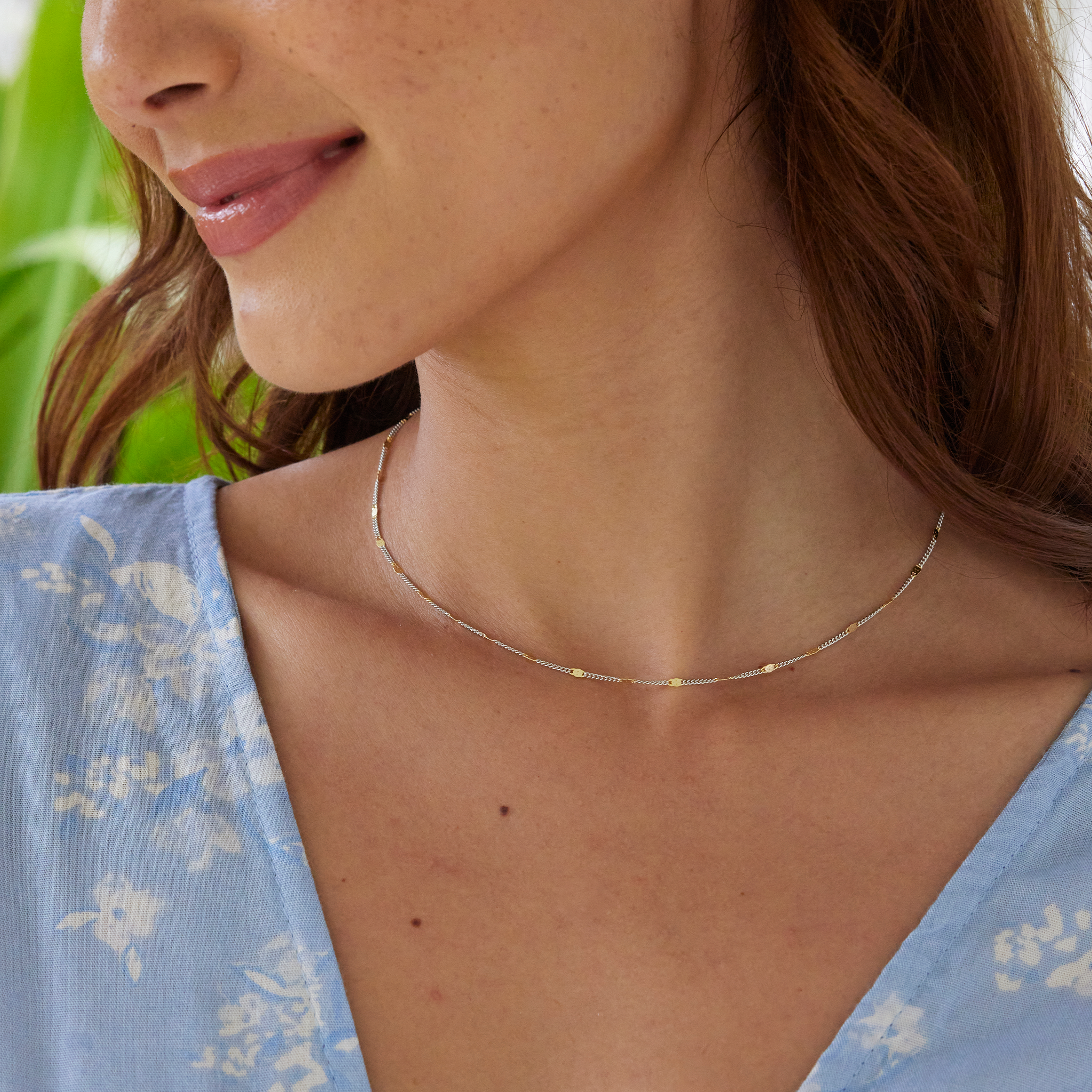 Link Chain in Two Tone Sterling Silver