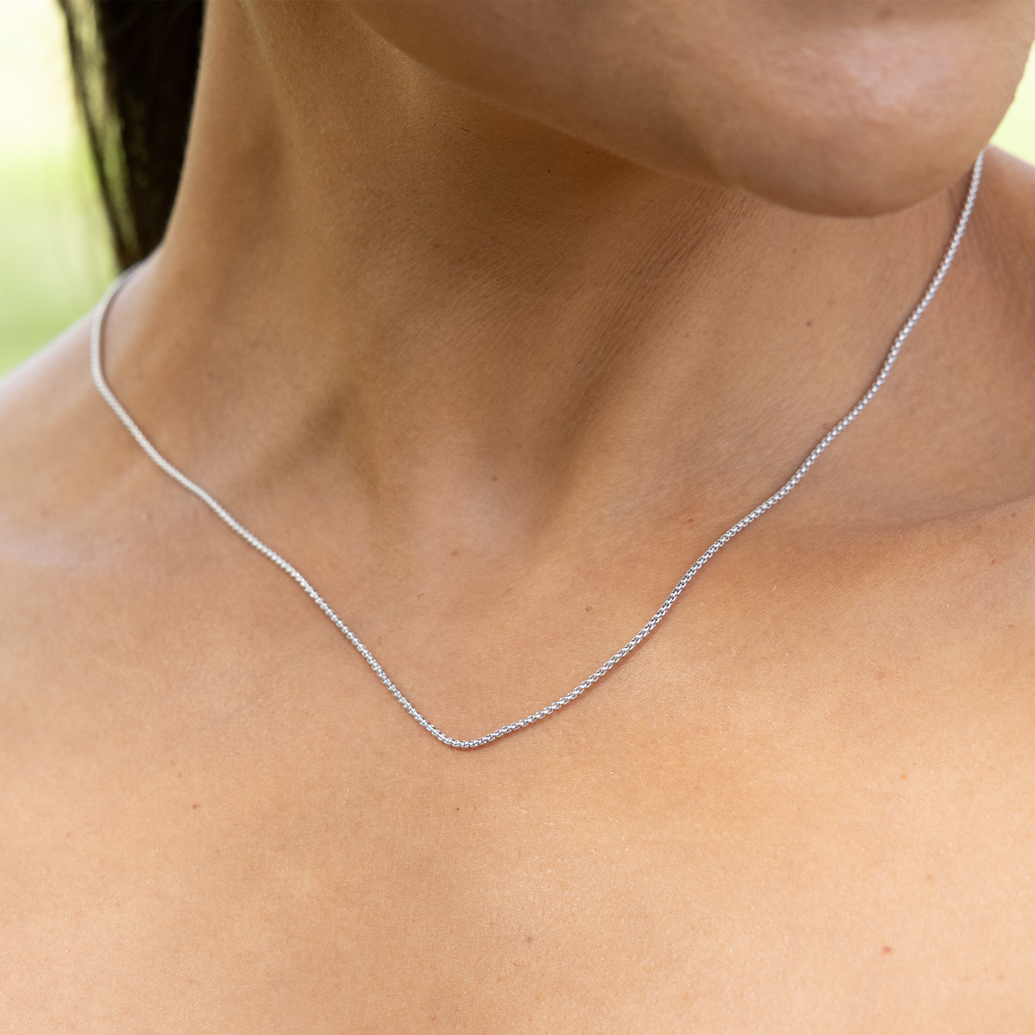 1.2mm Round Box Chain in Sterling Silver