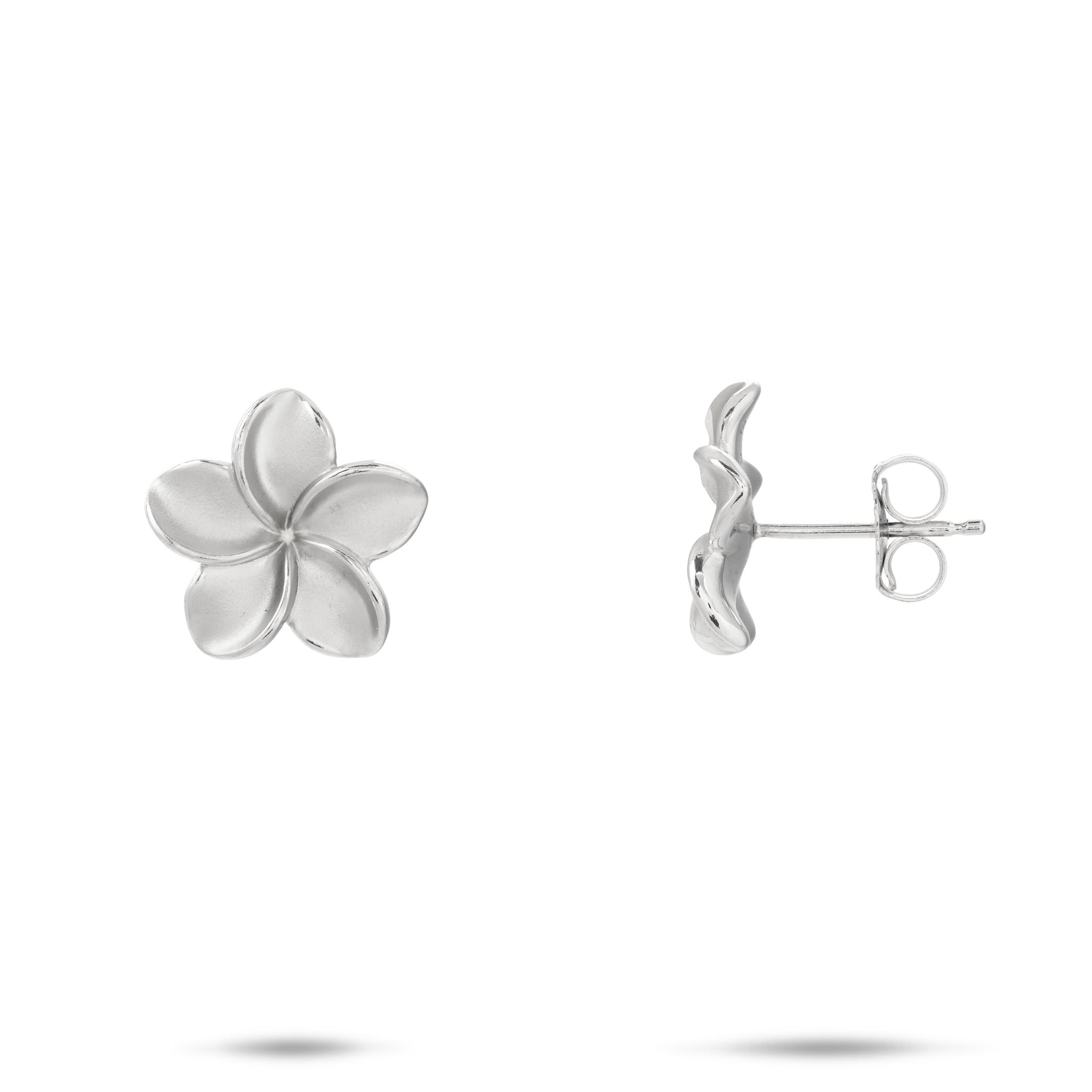スターリング・シルバーのPlumeria Earrings-13mm