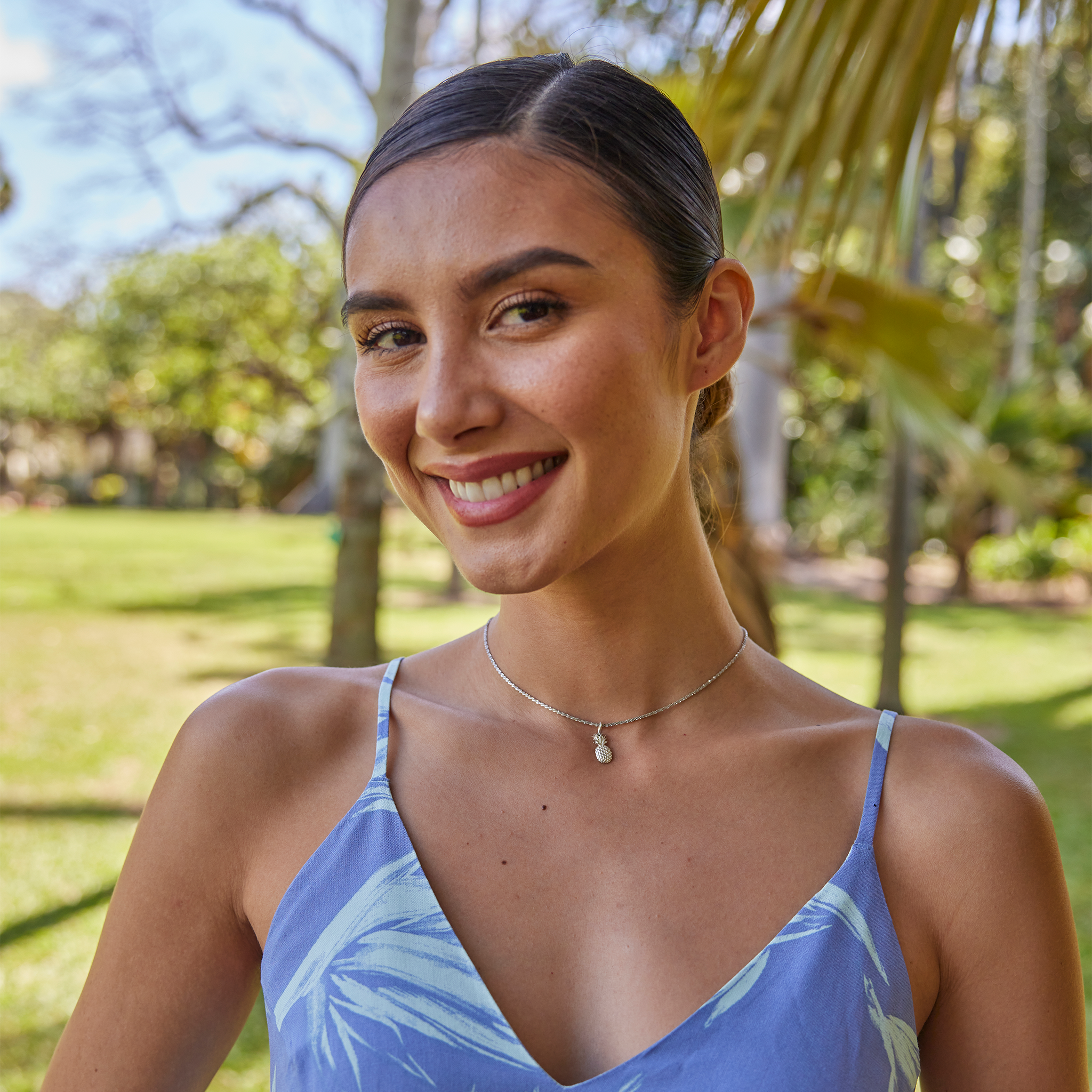 Pineapple Charm/Pendant in Sterling Silver - 15mm