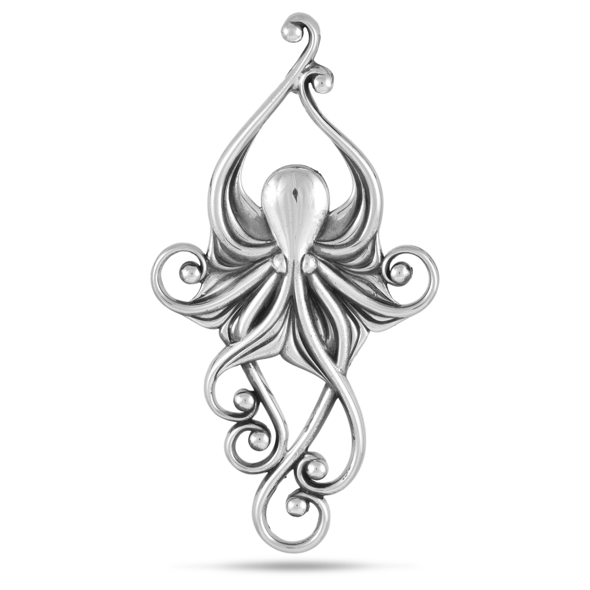 Living Heirloom Octopus Pendant in Sterling Silver - 63mm