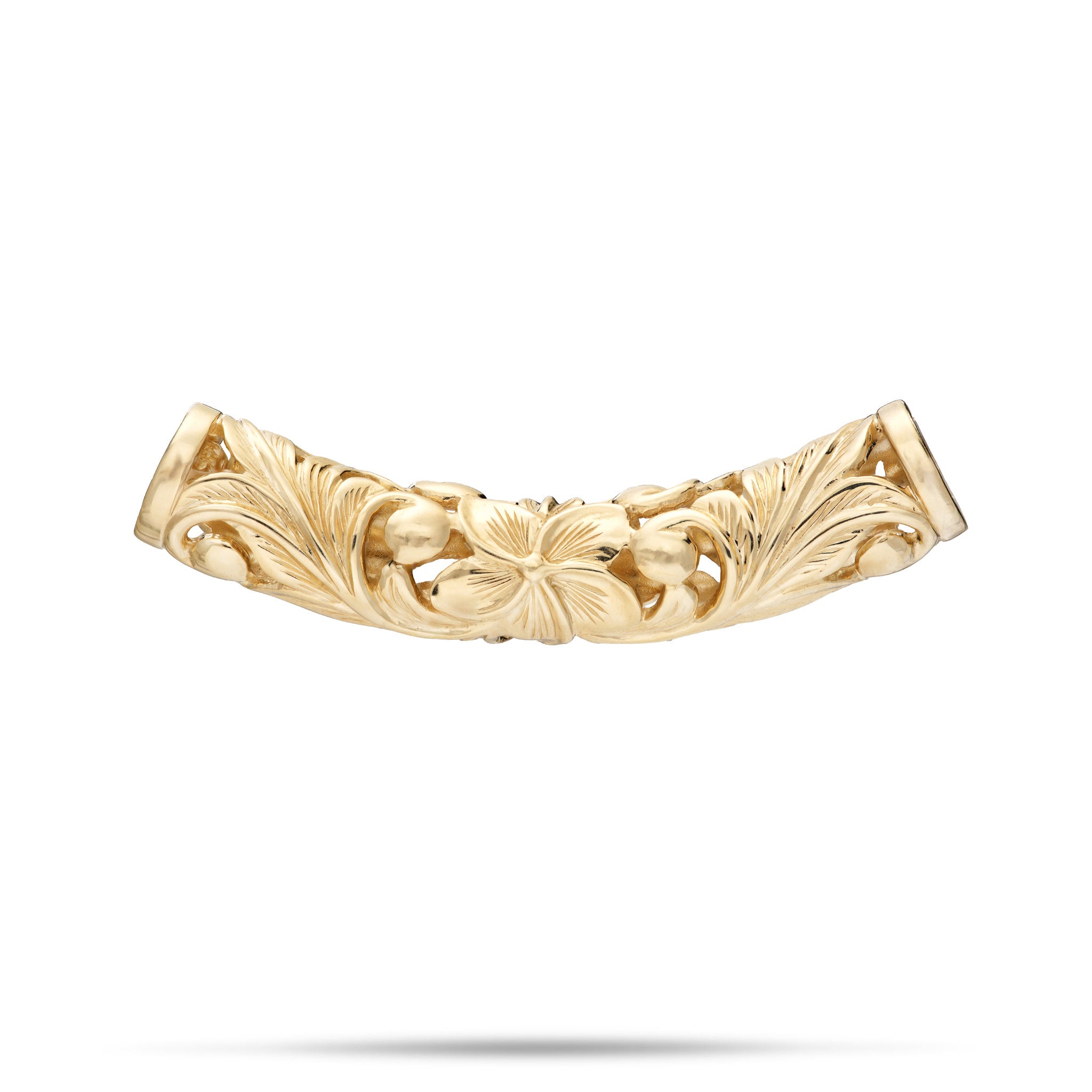 ハワイアンの家宝プルメリアバレルペンダントの金-37mm