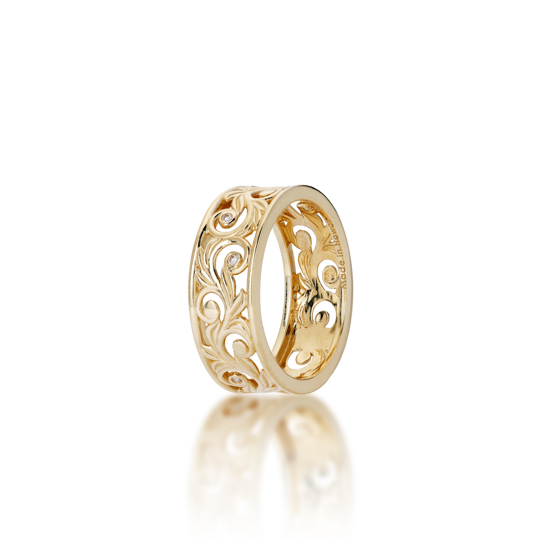 Living Heirloom Ring in Gold with Diamonds - 8mm