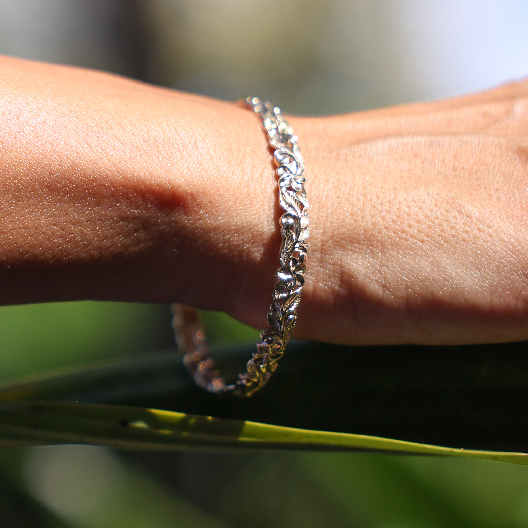 ハワイアンヒールームプルメリアブレスレット -  6mm