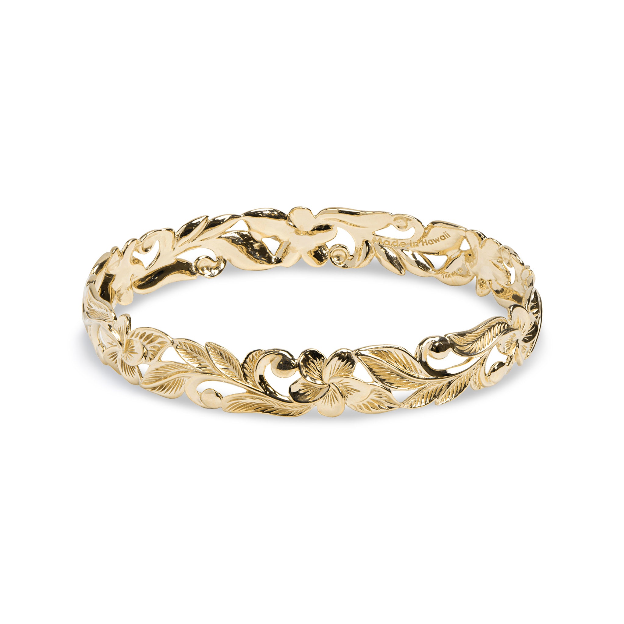 ハワイアンの家宝のプルメリアブレスレット -  10mm