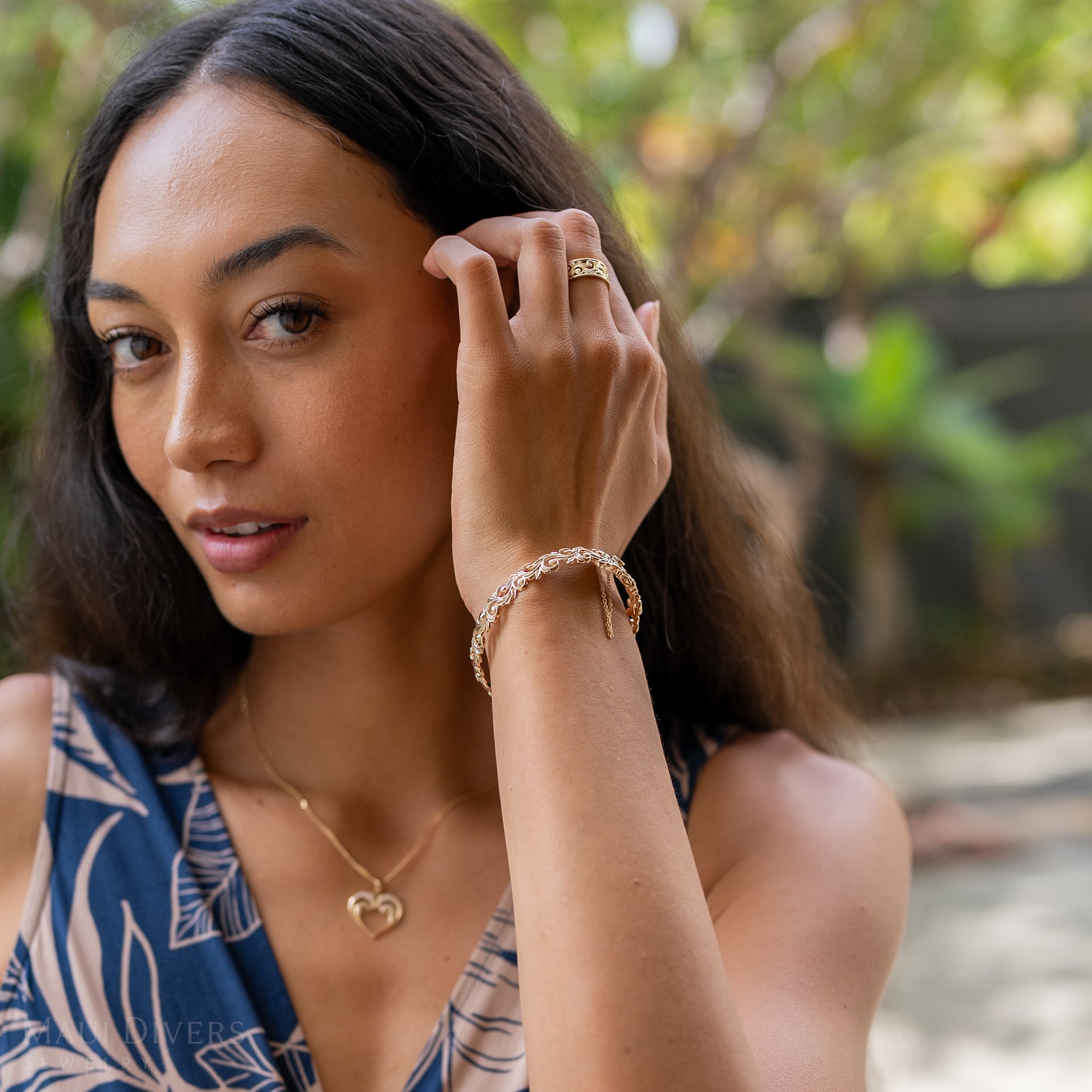 リビング エアルーム ヒンジ ブレスレット ゴールド - 10mm