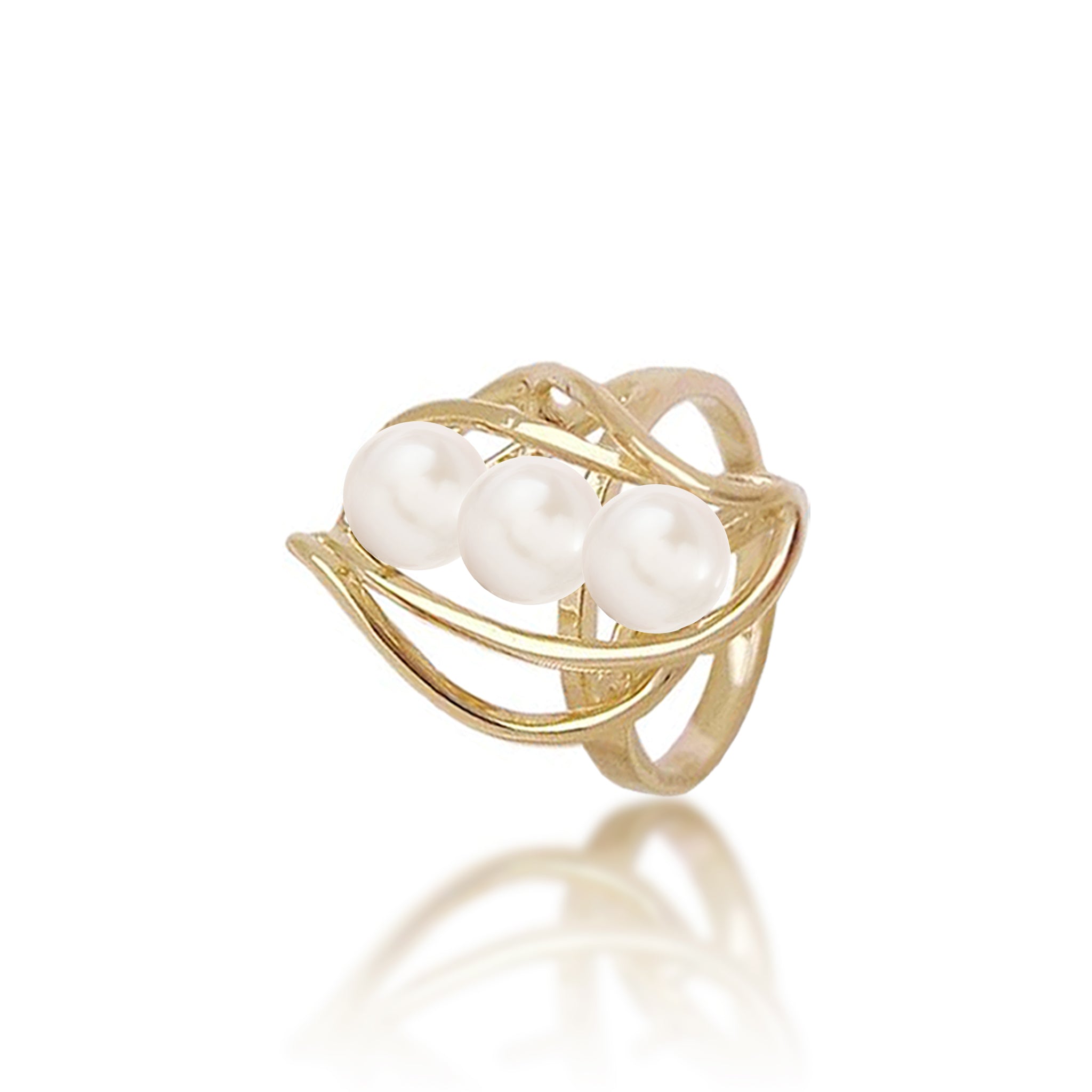 Pick A Pearl Waterfall Ring in Gold