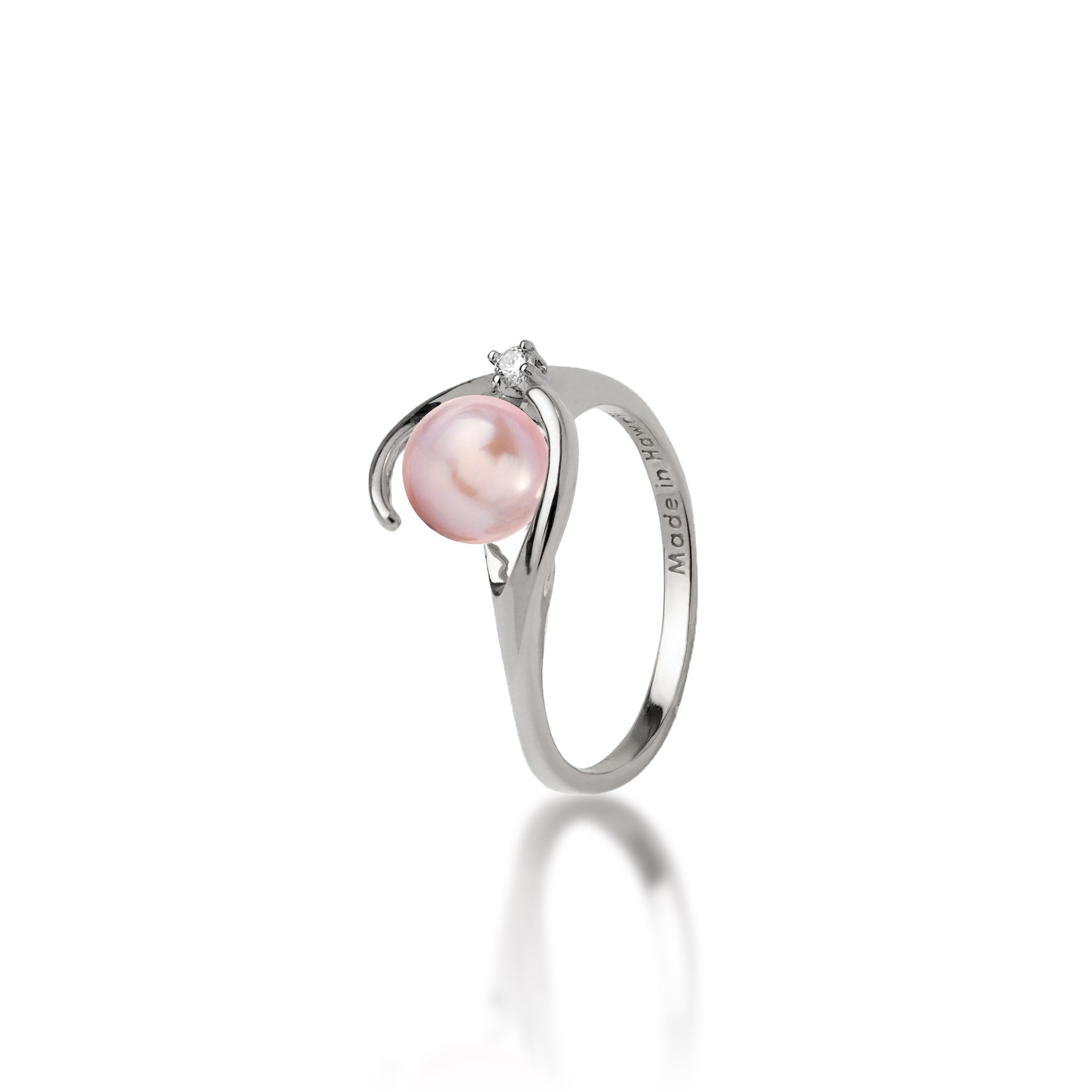 Pick A Pearl Caressing Hands Ring in White Gold with Diamond
