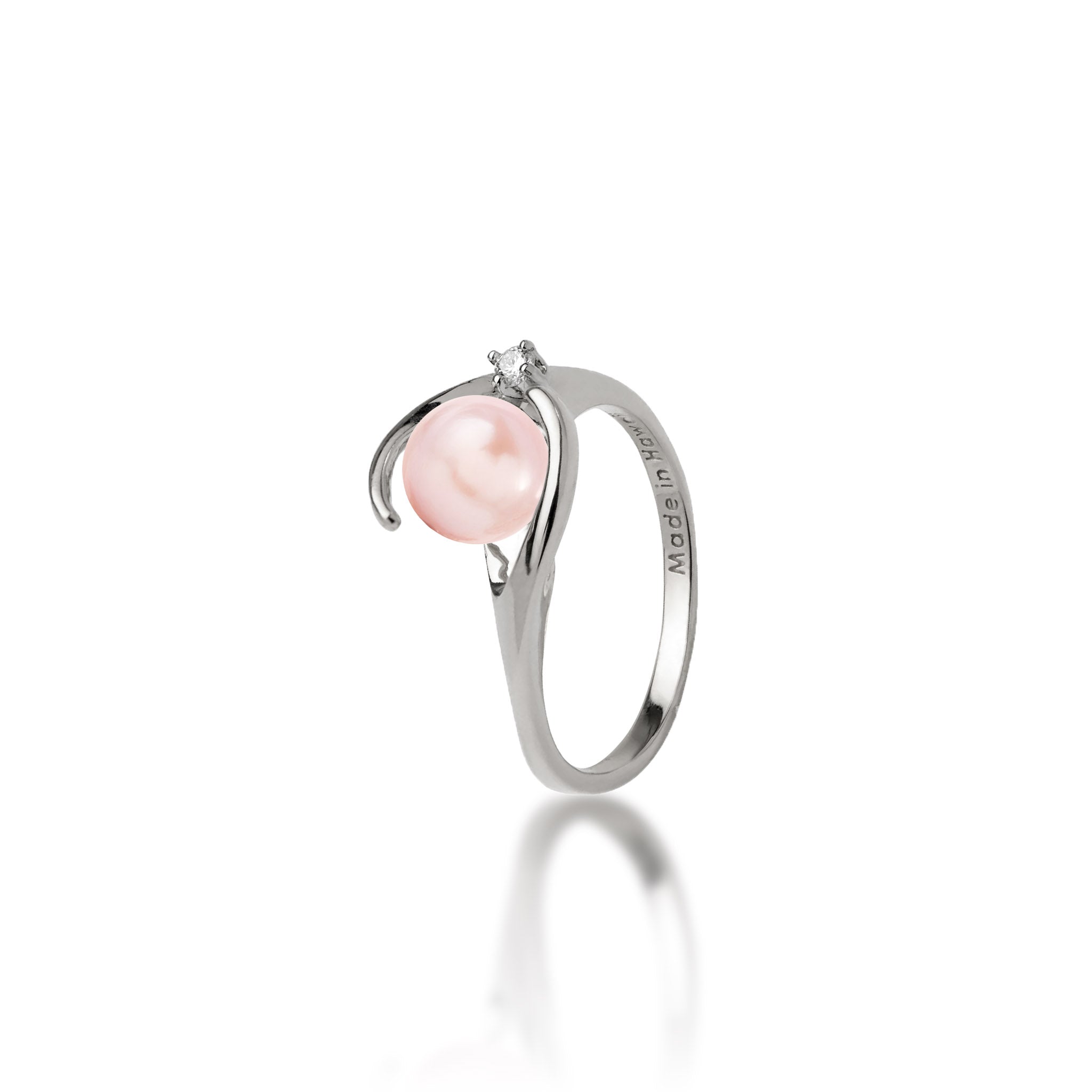 Pick A Pearl Caressing Hands Ring in White Gold with Diamond