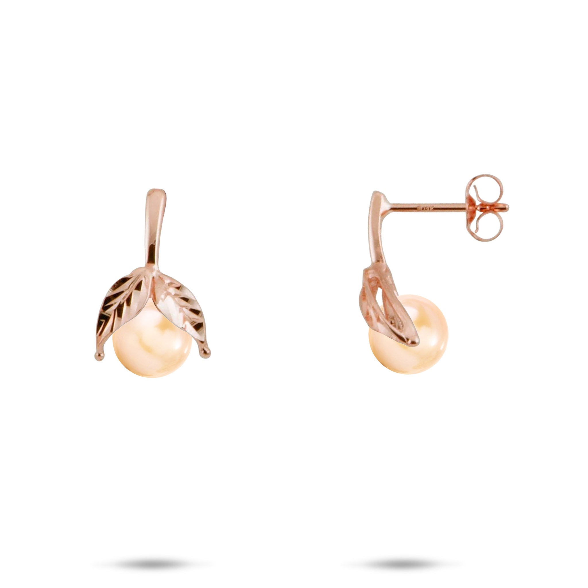 Pick A Pearl Maile Earrings in Rose Gold