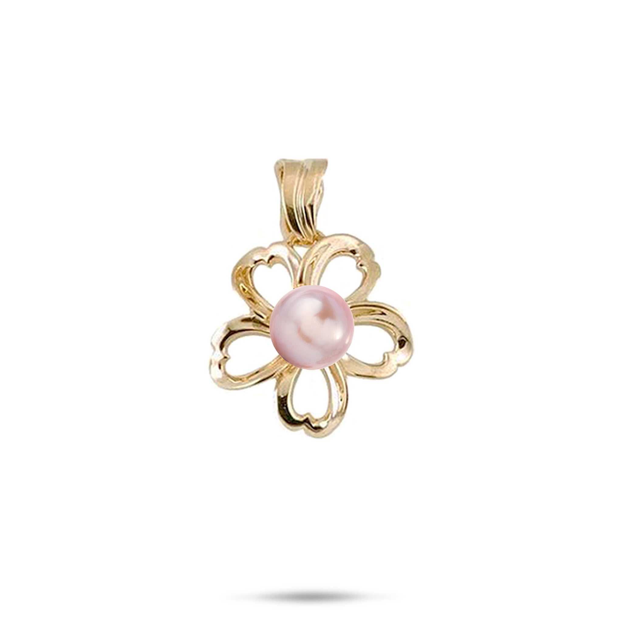 Pick A Pearl Plumeria Pendant in Gold - 17mm