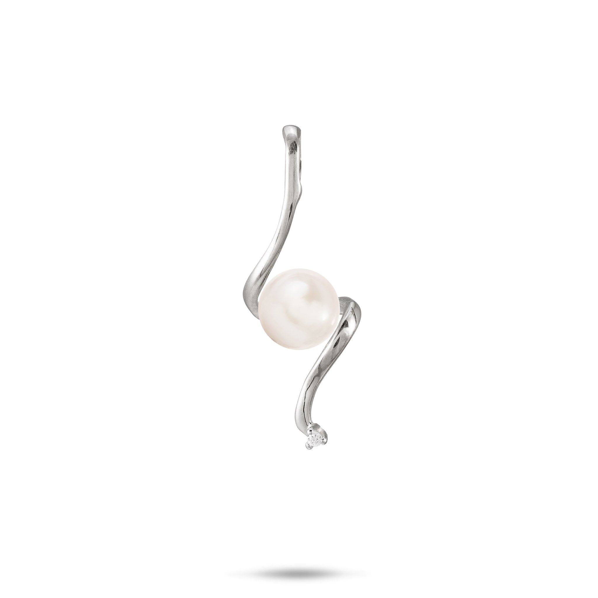 Pick A Pearl Waterfall Pendant in White Gold with Diamond - 29mm