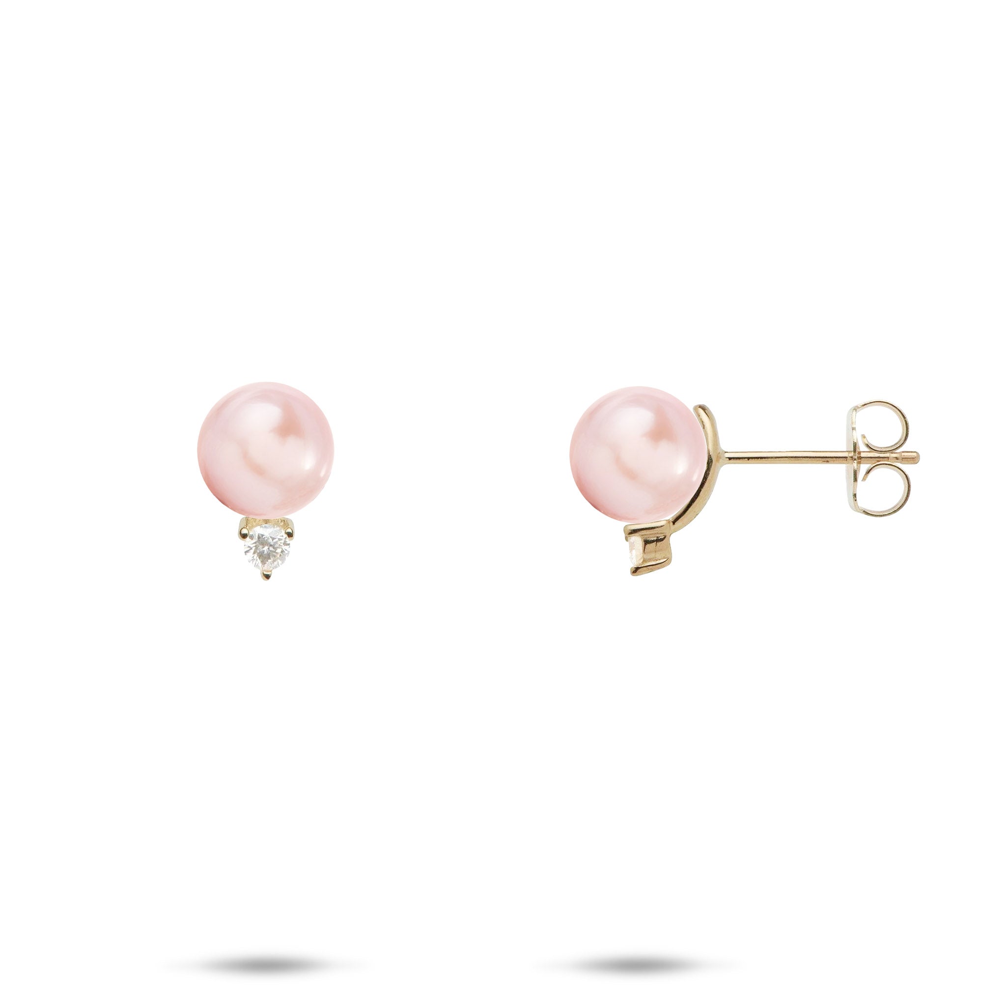 Pick A Pearl Earrings in Gold with Diamonds