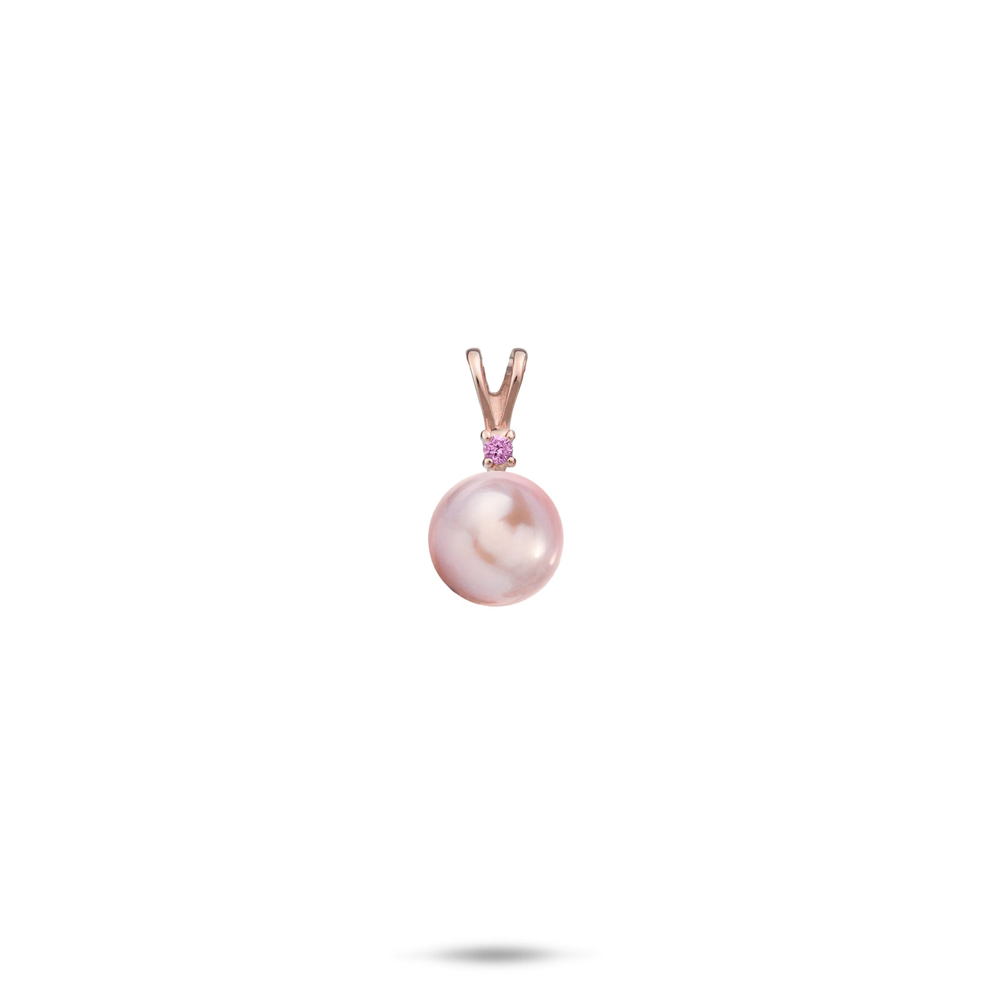 Pick A Pearl Pendant in Rose Gold with Pink Sapphire