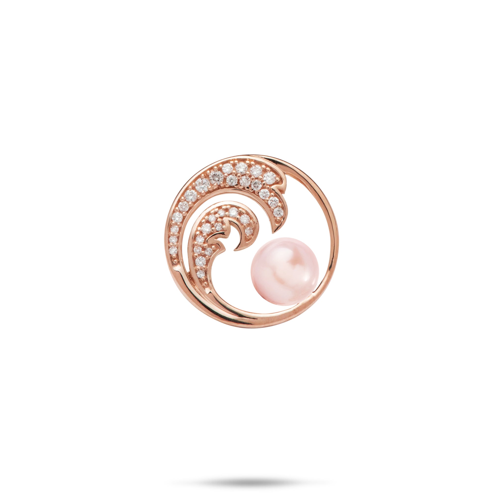 Pick A Pearl Nalu Pendant in Rose Gold with Diamonds - 18mm