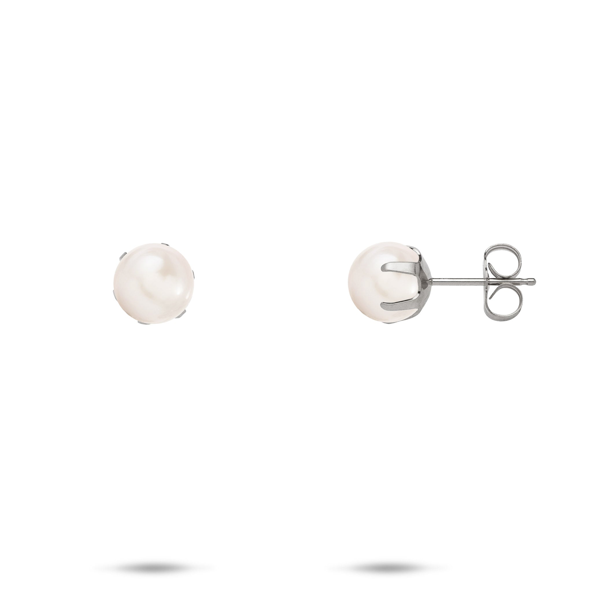 Pick A Pearl Stud Earrings in White Gold
