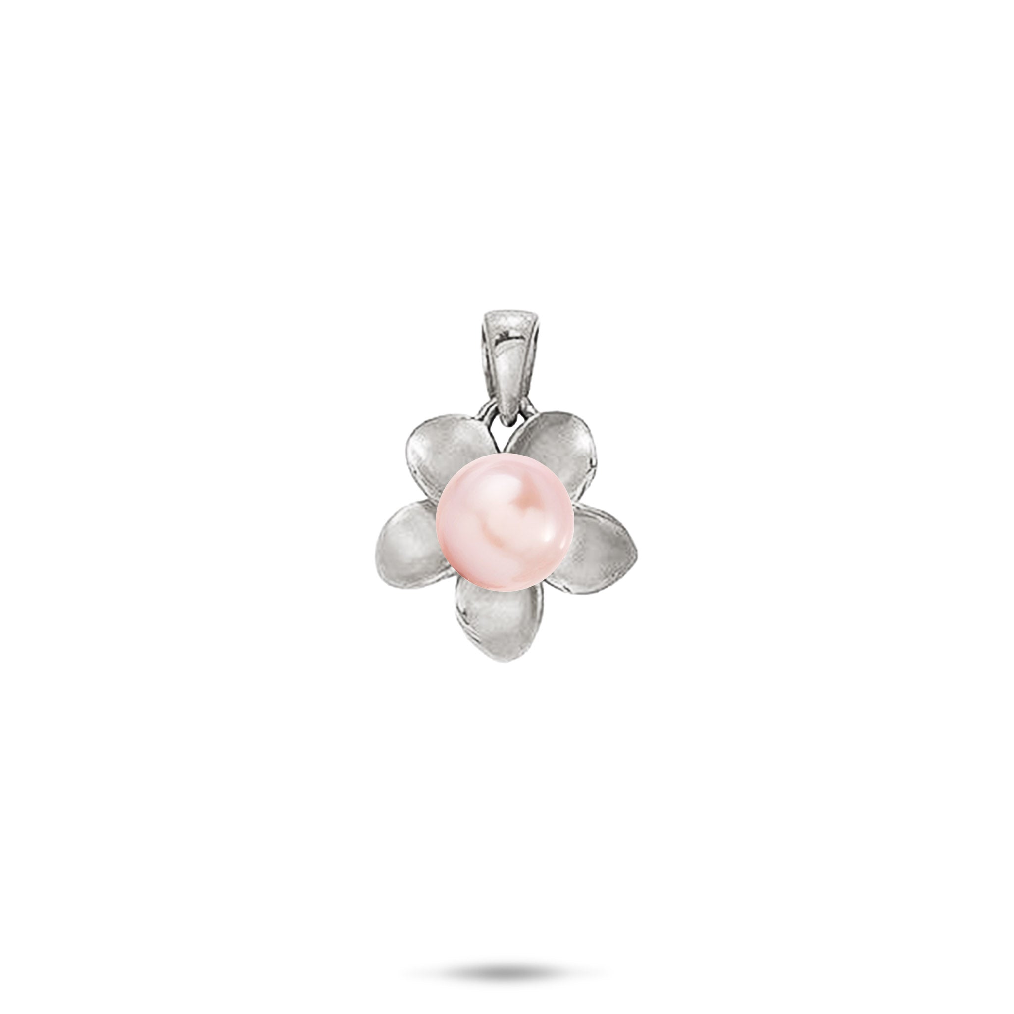 Pick A Pearl Plumeria Pendant in White Gold - 13mm