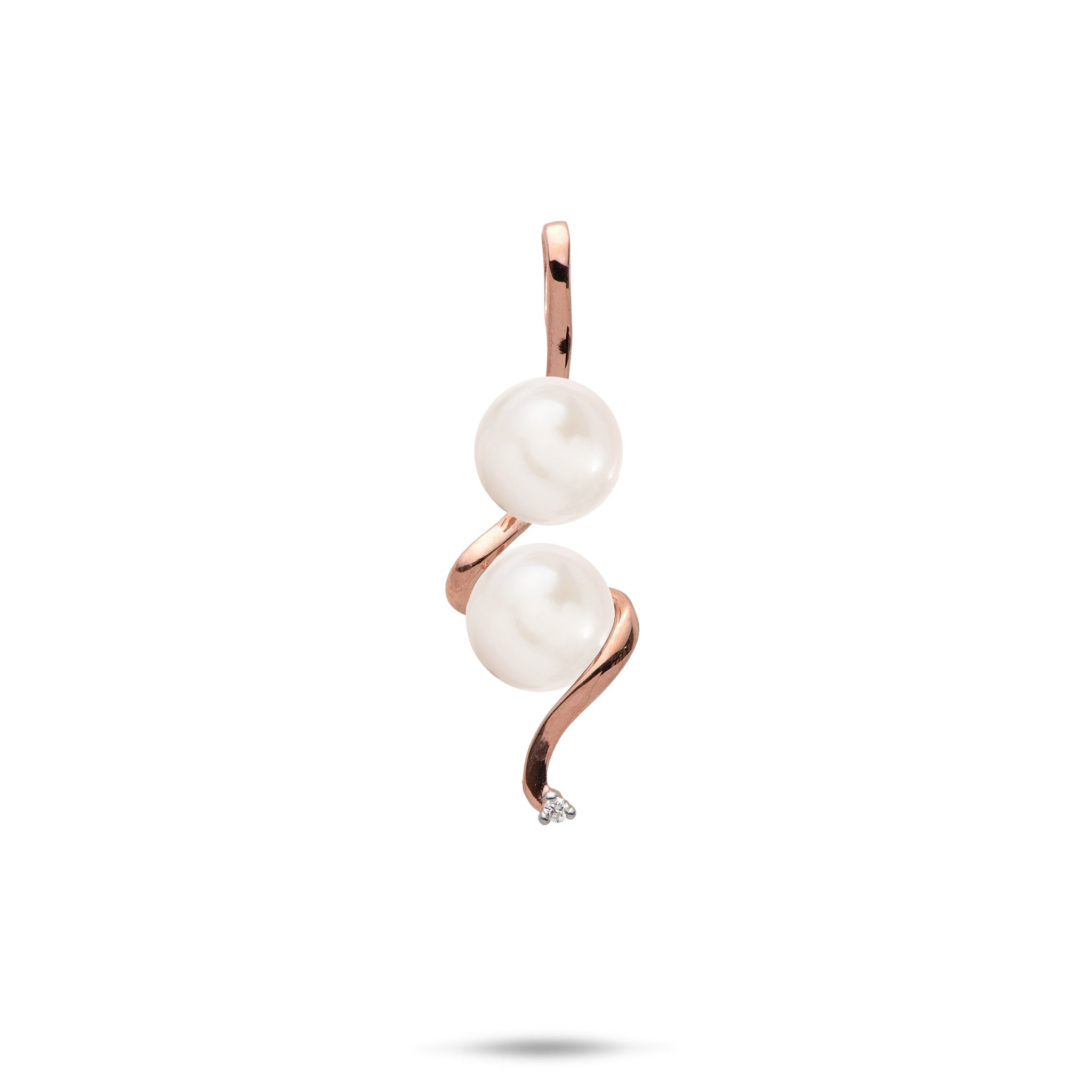 Pick A Pearl Waterfall Pendant in Rose Gold with Diamond - 32mm