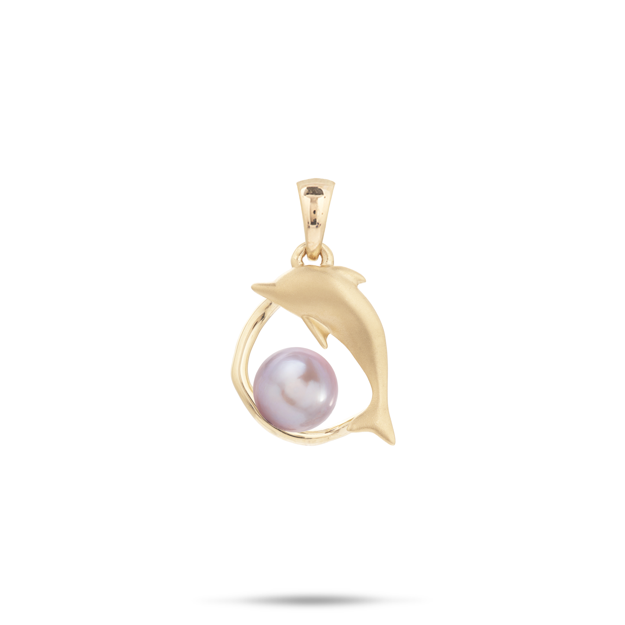 Pick A Pearl Bubble Dolphin Pendant in Gold - 16mm