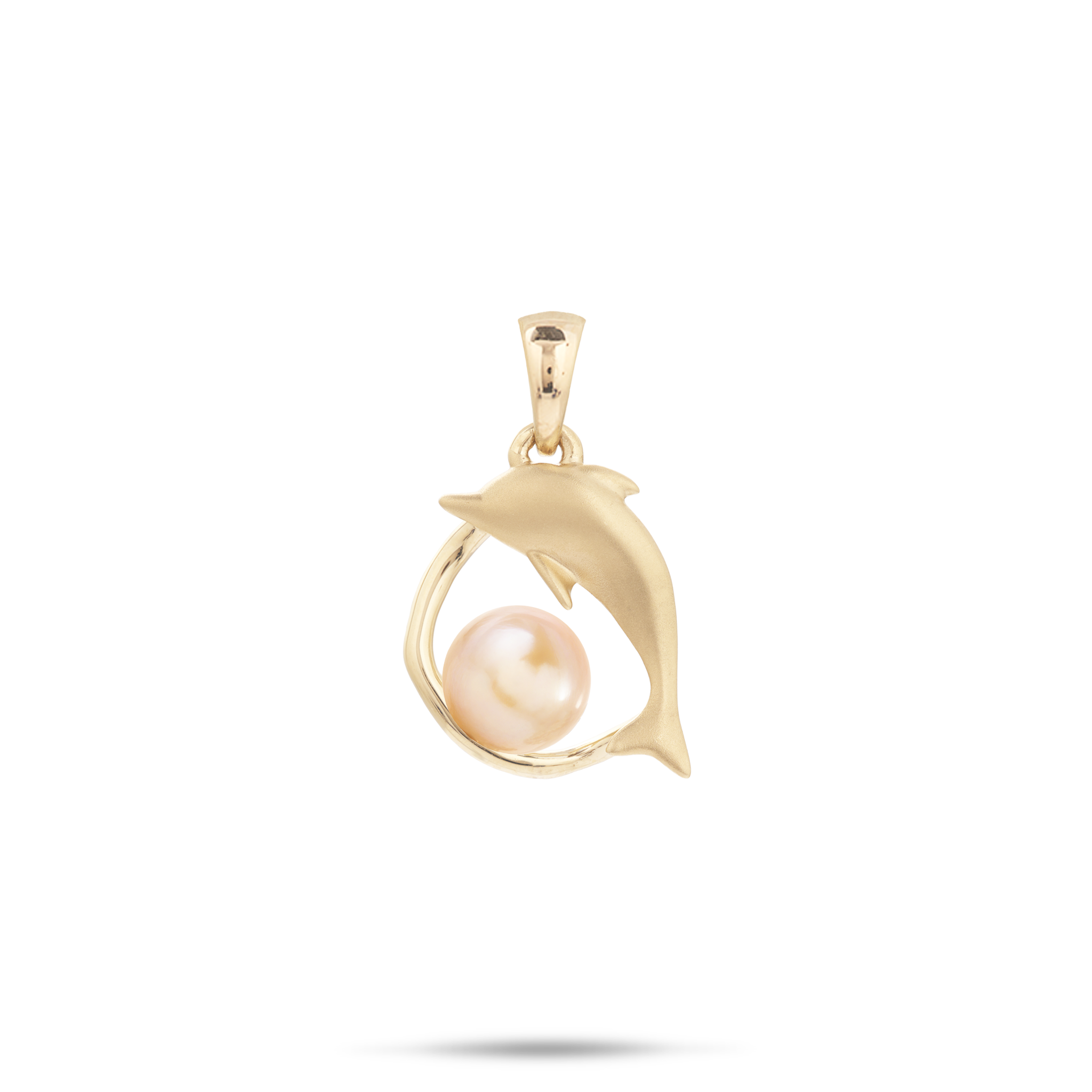 Pick A Pearl Bubble Dolphin Pendant in Gold - 16mm