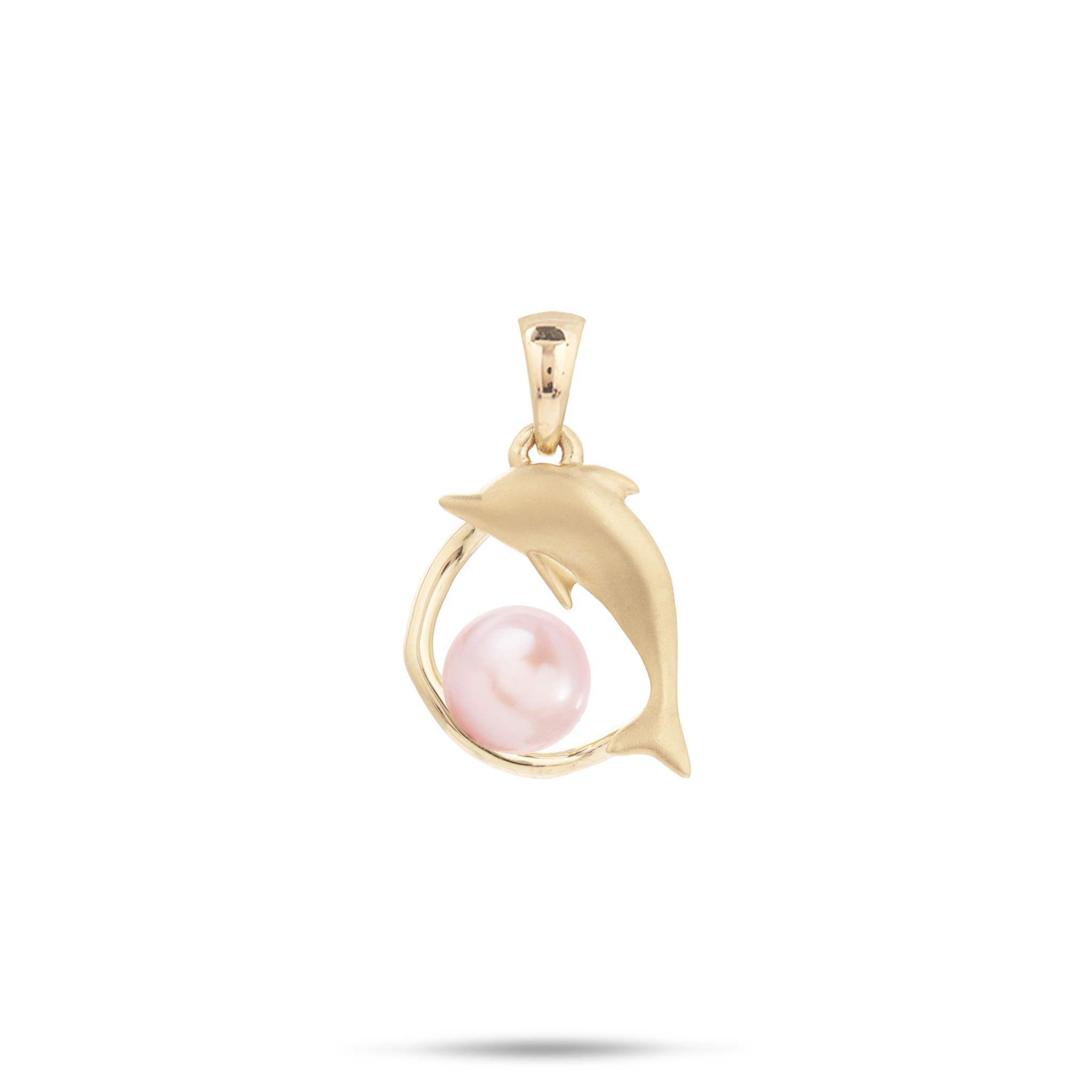 Pick A Pearl Bubble Dolphin Pendant in Gold - 16mm