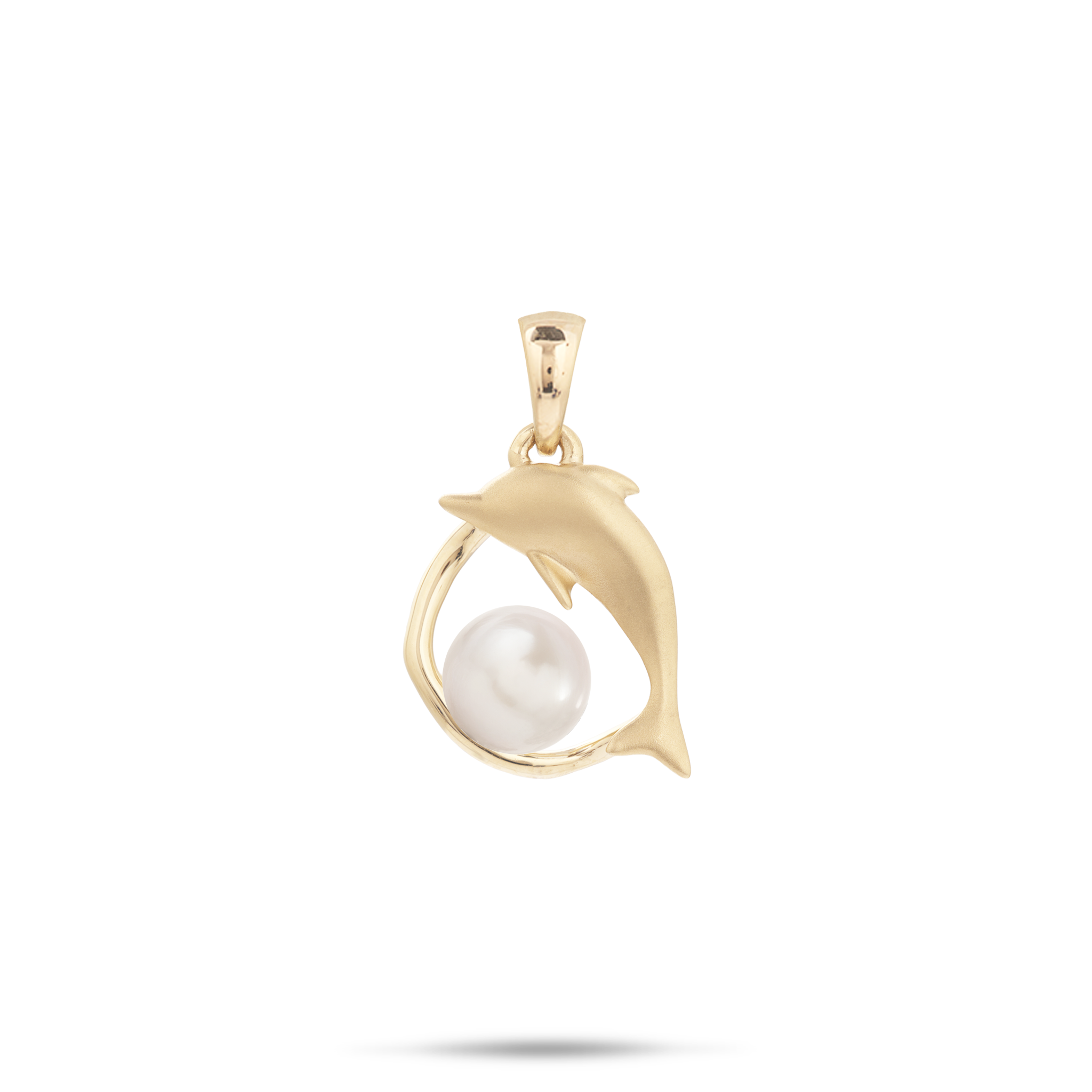 Pick A Pearl Bubble Dolphin Pendant in Gold - 16mm