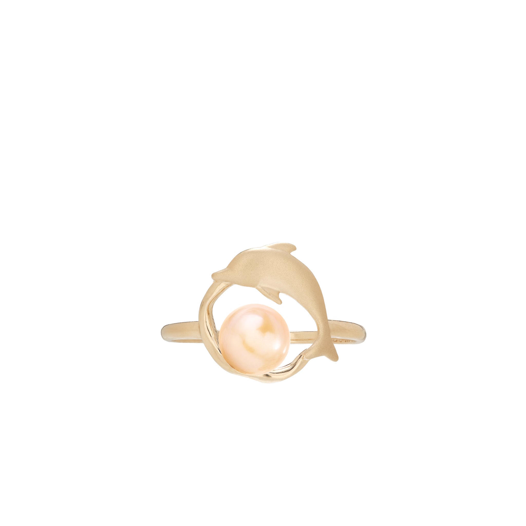 Pick A Pearl Bubble Dolphin Ring in Gold - 13mm