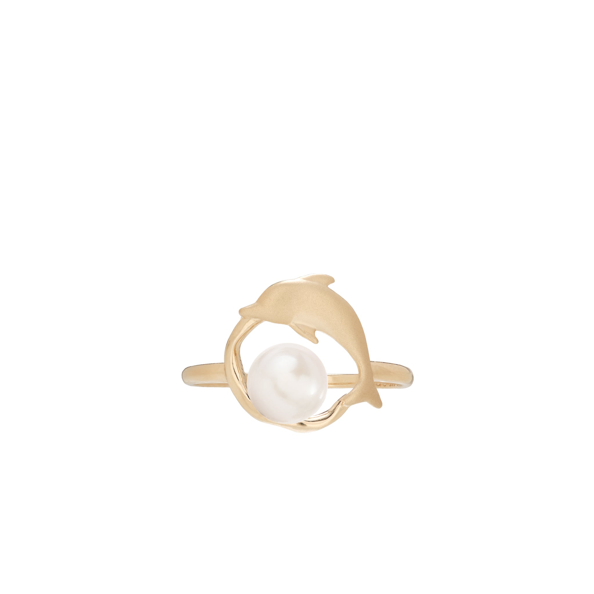 Pick A Pearl Bubble Dolphin Ring in Gold - 13mm