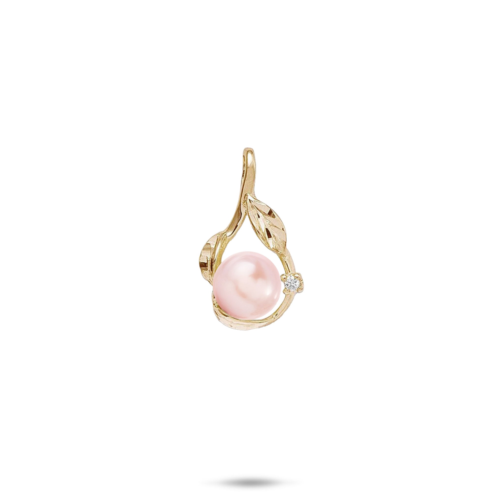 Pick A Pearl Maile Pendant in Gold with Diamond - 20mm
