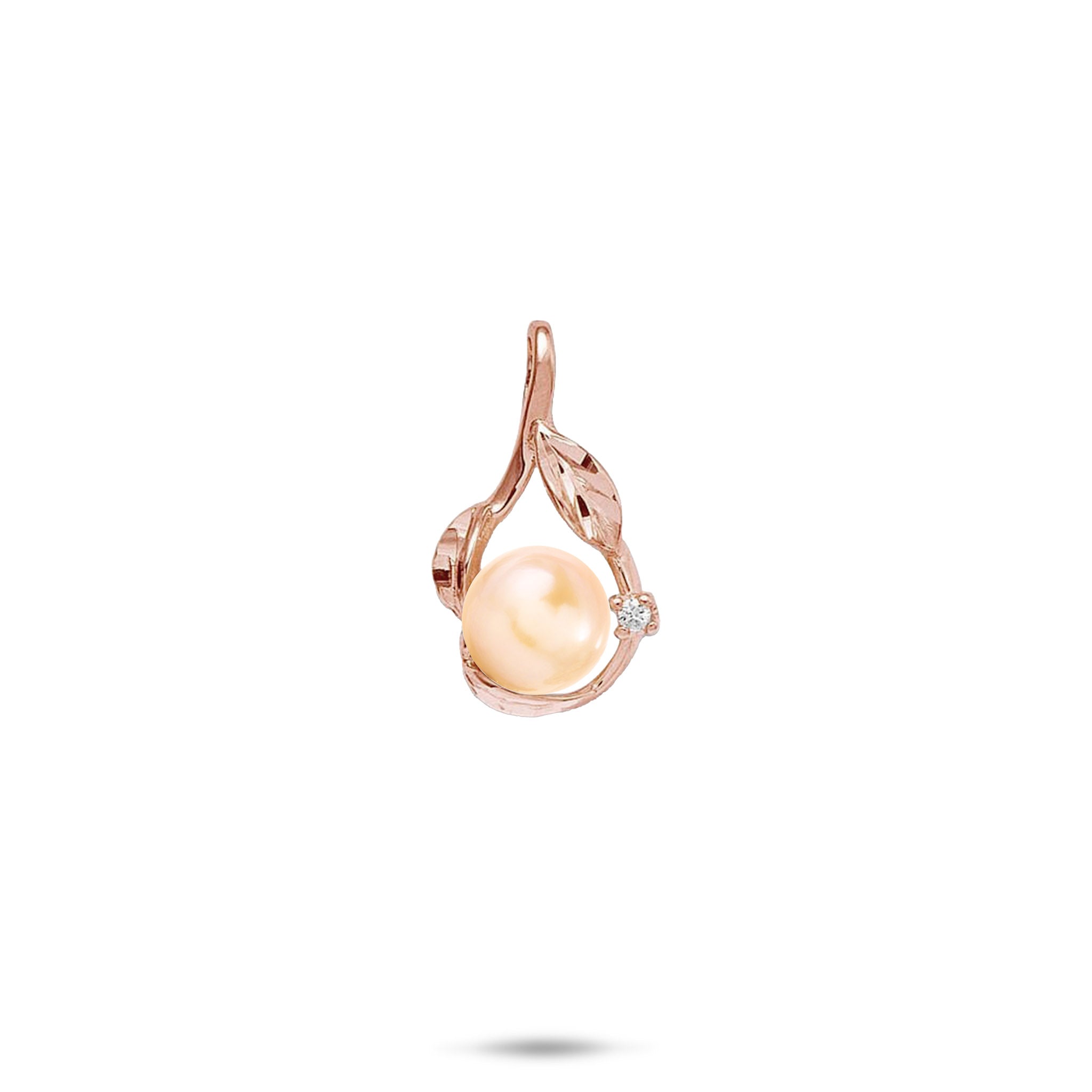 Pick A Pearl Maile Pendant in Rose Gold with Diamonds - 20mm